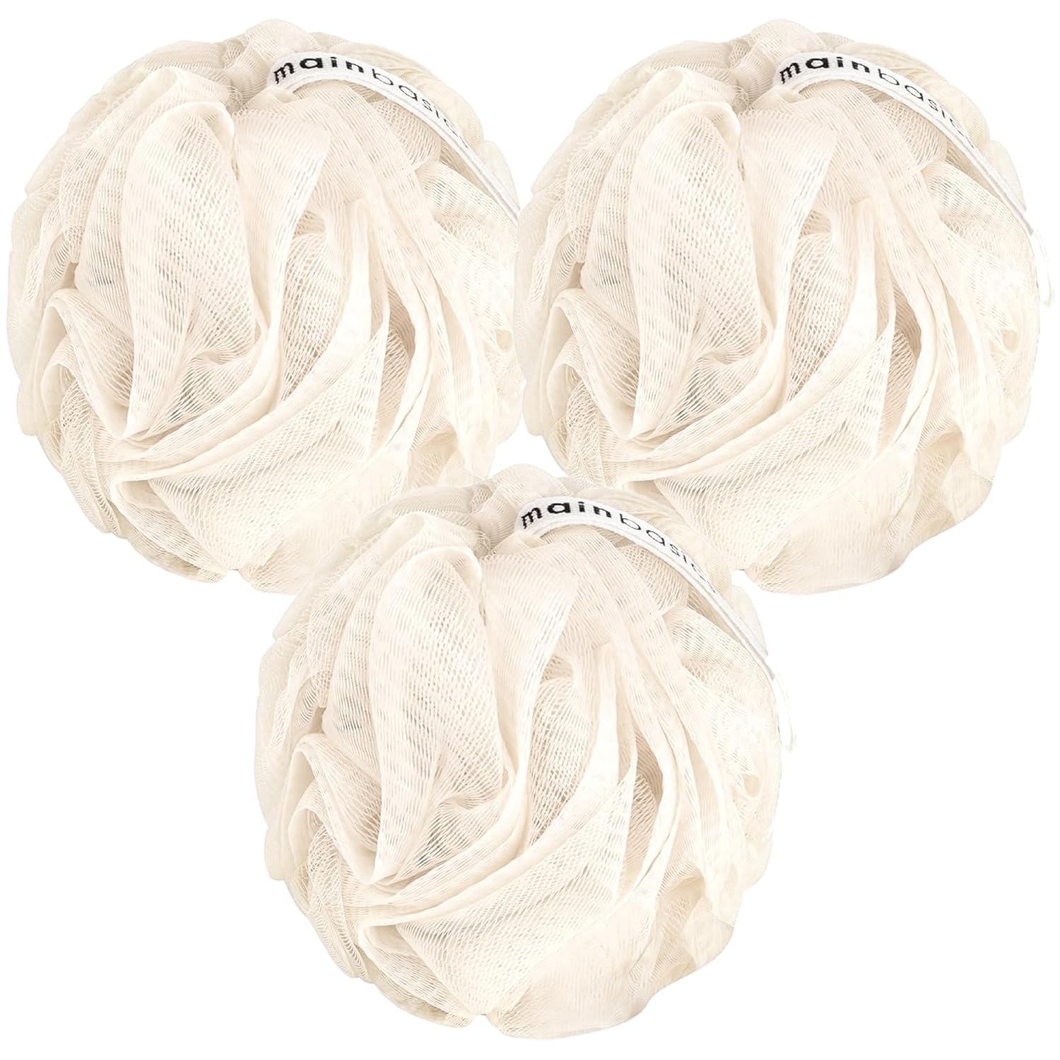 MainBasics Bath Shower Loofah Sponge Pouf Body Scrubber Exfoliator Body Wash Sponge