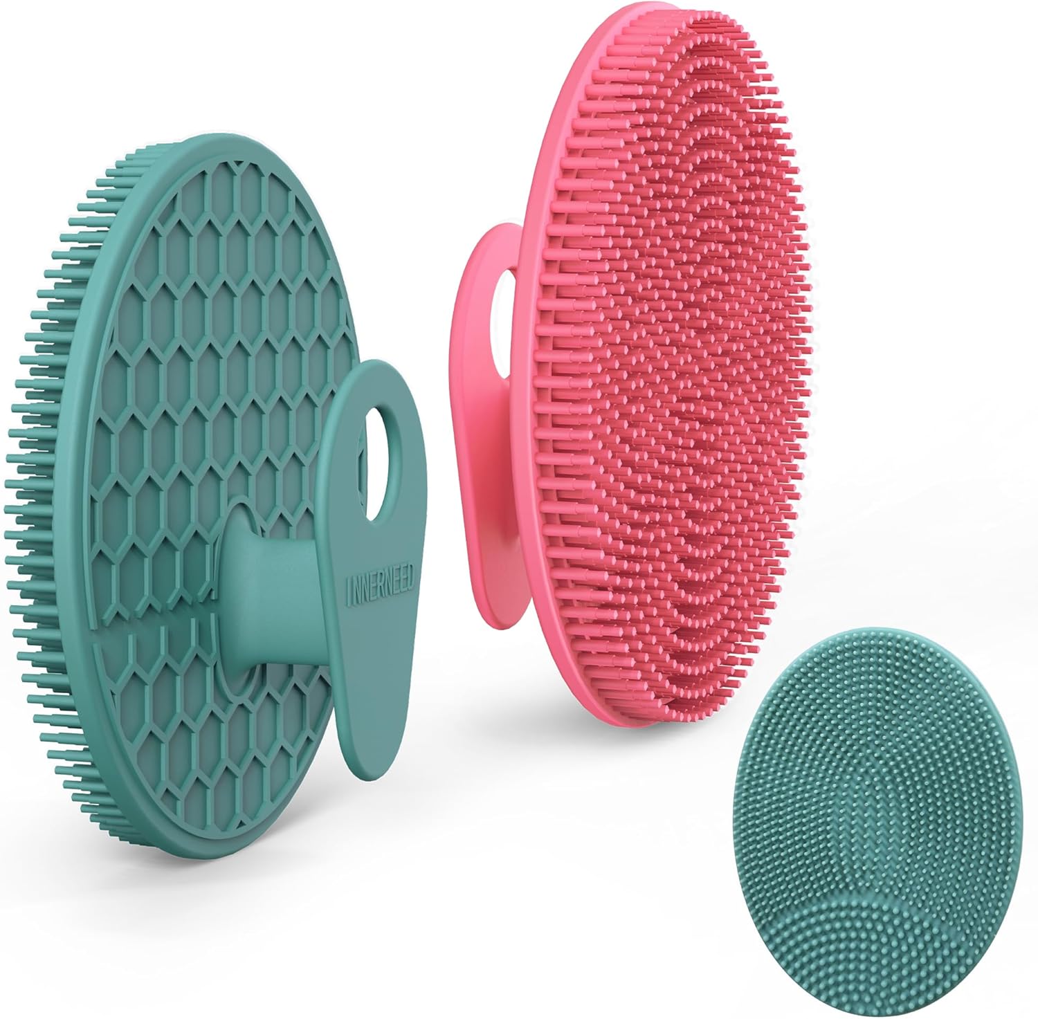 INNERNEED Food-Grade Soft Silicone Body Scrubber Shower Brush Handheld Cleansing Skin Brush,