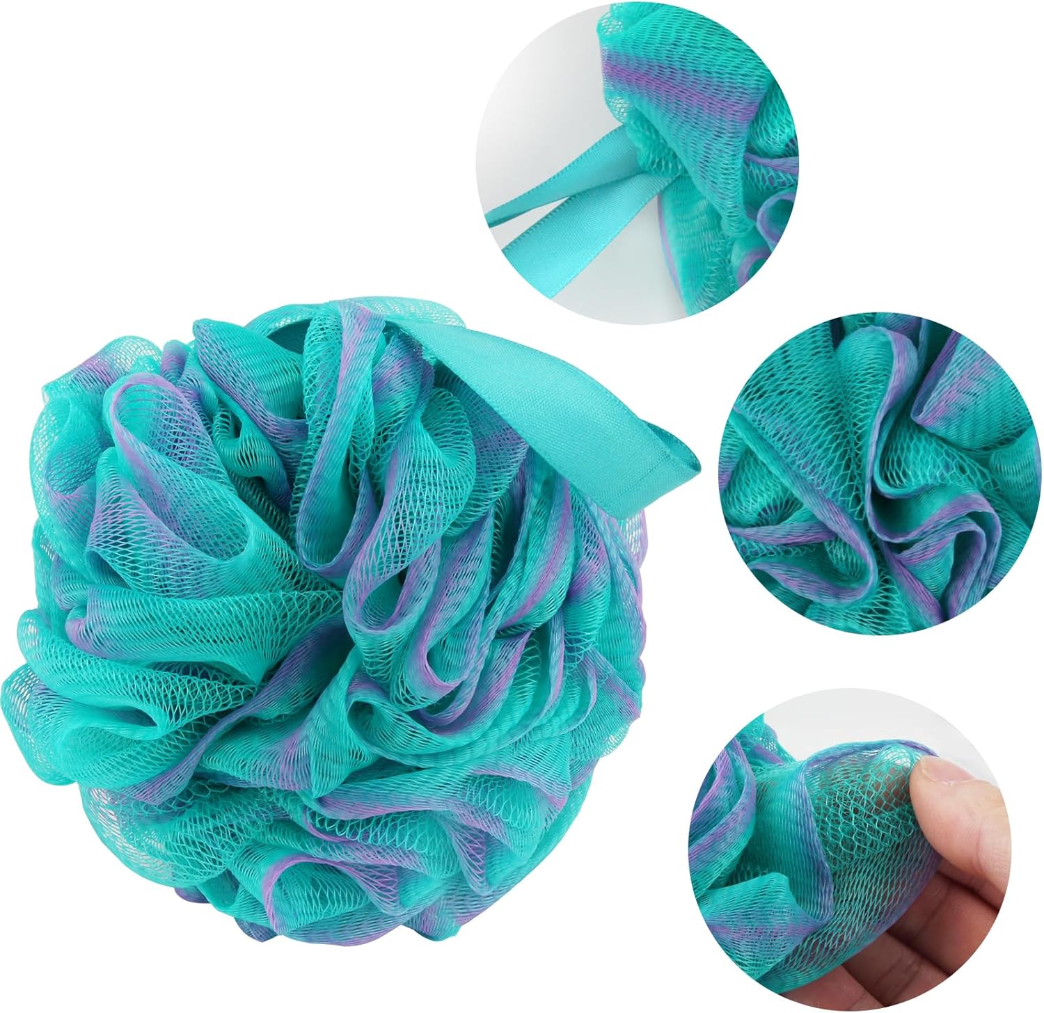 Fu Store Loofah Sponge Shower Loofahs 50g Bath Sponges Mesh Balls 4 Colors for Body Scrubber Exfoliator Wash Back Scrubber Bathroom Men Women