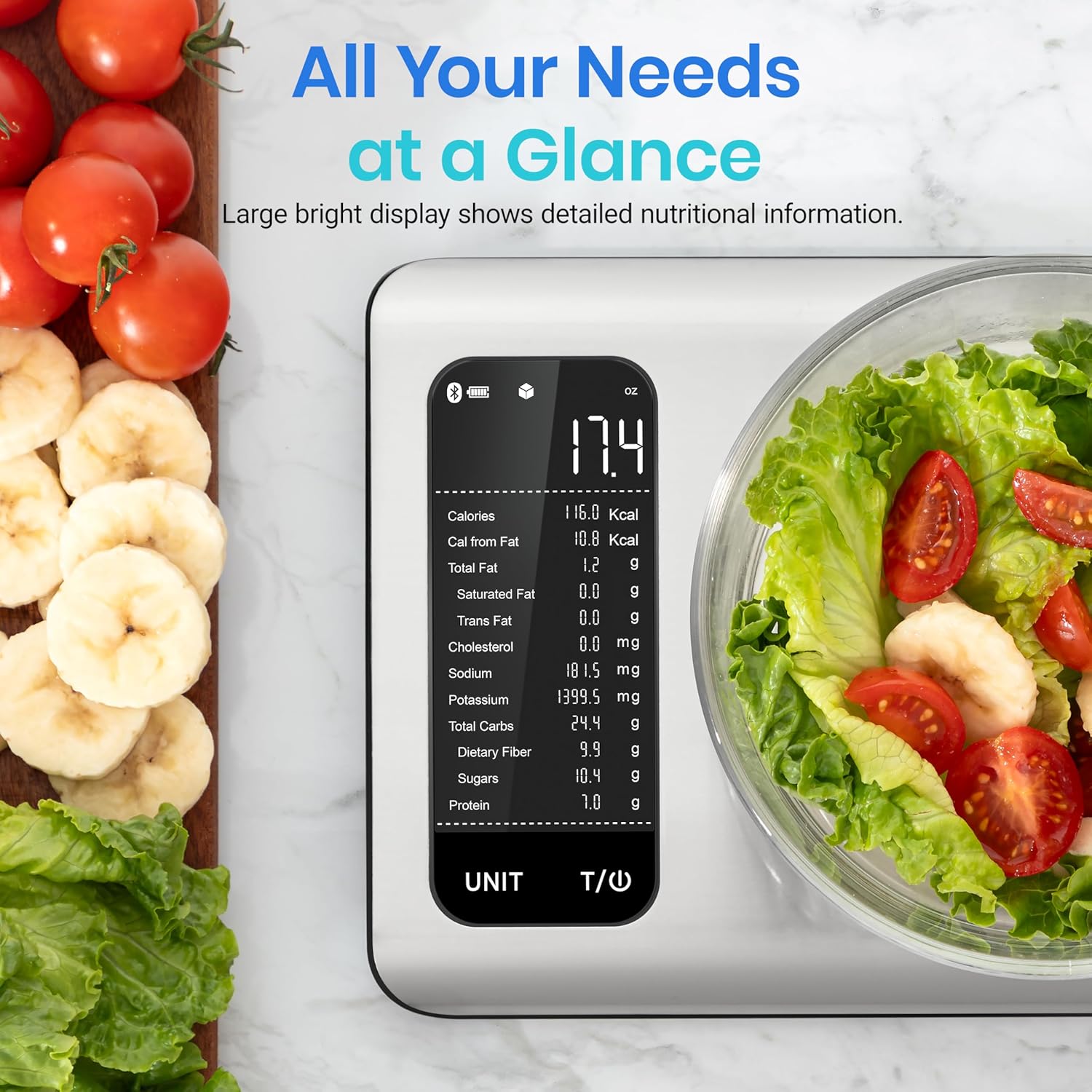 Etekcity Food Kitchen Scale, Digital Grams and Ounces for Weight Loss,