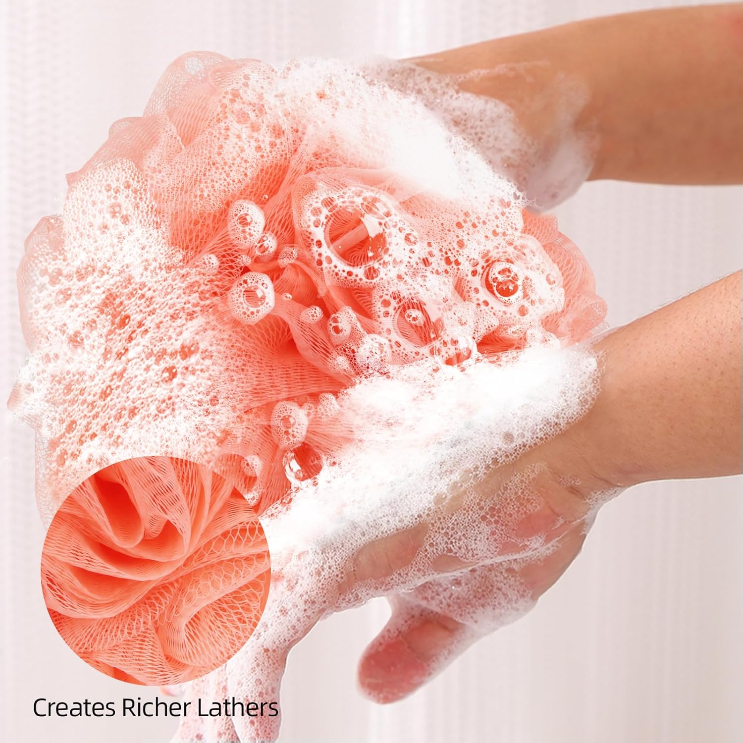 Fu Store Loofah Sponge Shower Loofahs 50g Bath Sponges Mesh Balls 4 Colors for Body Scrubber Exfoliator Wash Back Scrubber Bathroom Men Women
