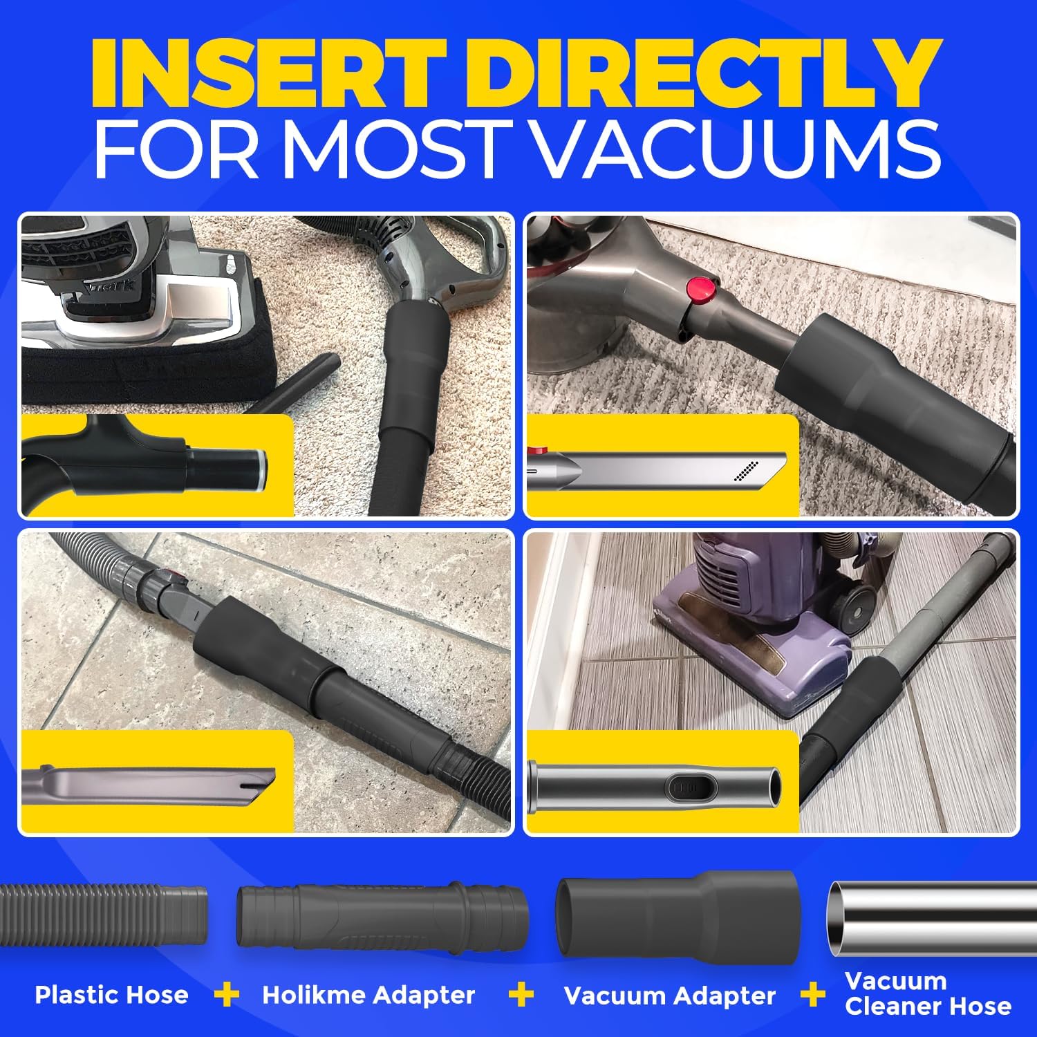 Holikme 2 Pieces Dryer Vent Cleaner Kit, Dryer Lint Vacuum Attachment and Flexible Dryer Lint Brush