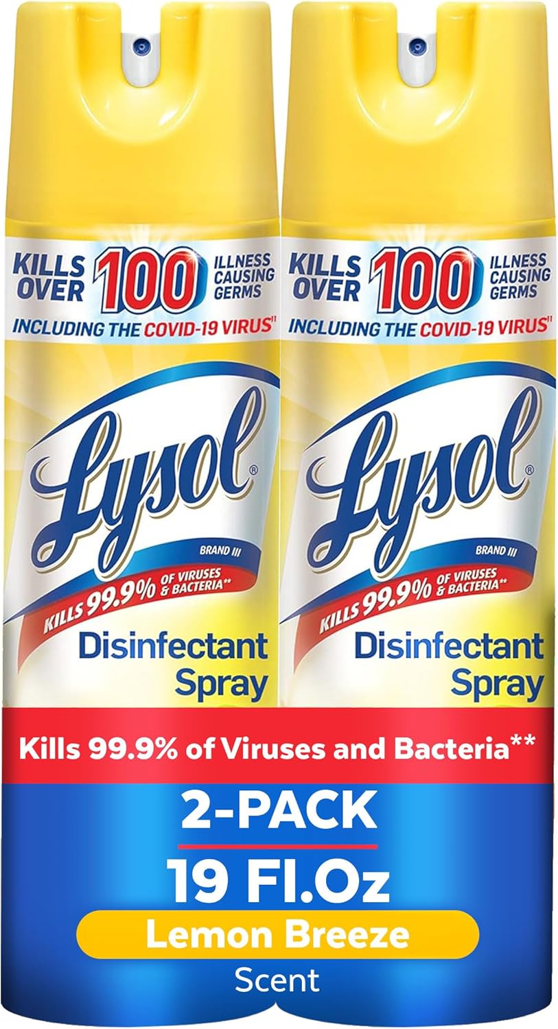 Lysol Disinfectant Spray, Household Essential Cleaning Supplies, Multi-Purpose Room Spray, A