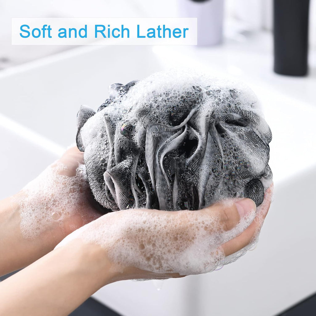 AmazerBath Loofah Sponge 75g/Piece, Exfoliating Bath Sponge Body Scrubber - Loofa Set of 4 Flower Color