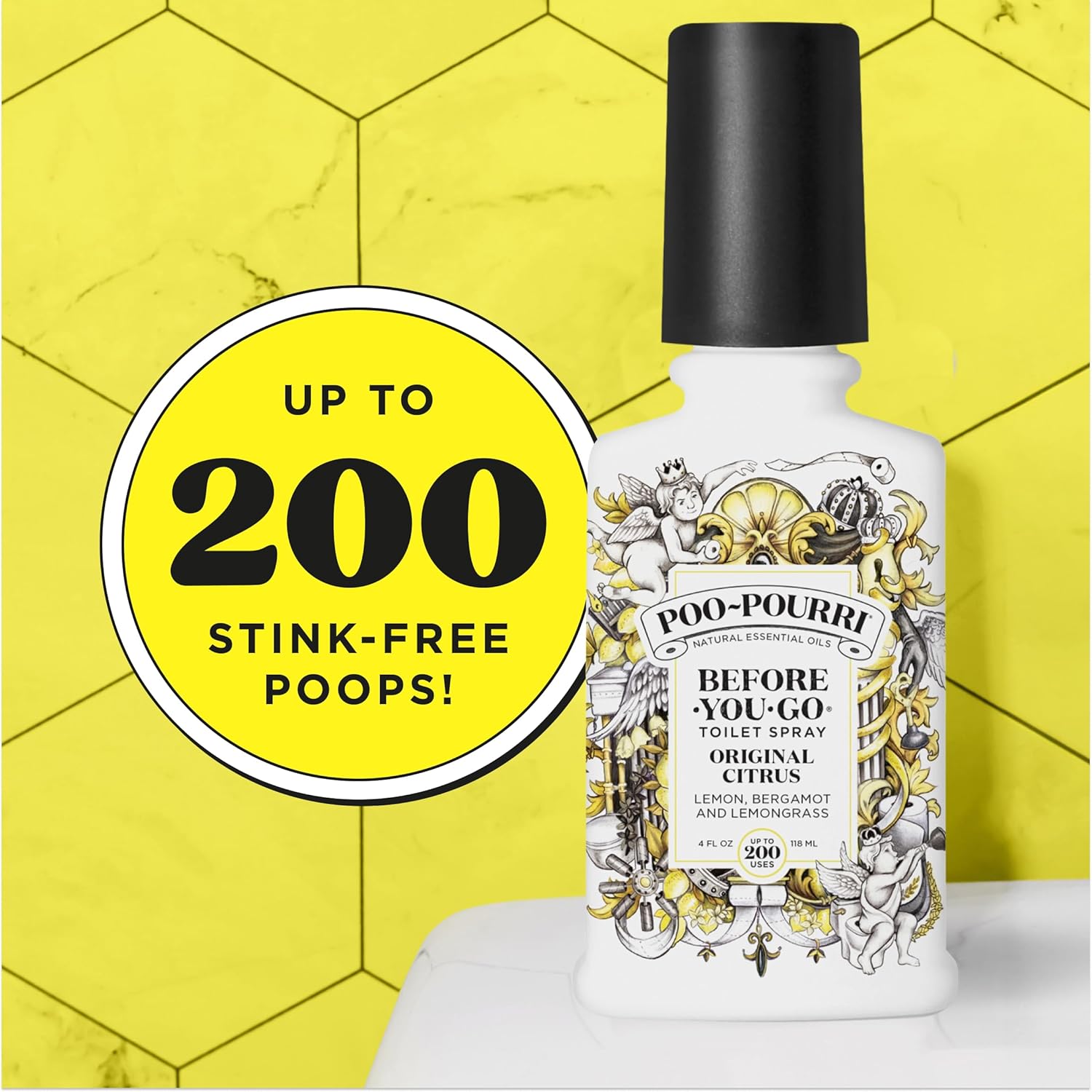 Poo-Pourri Before-You-Go Toilet Spray, Original Citrus, 2 Fl Oz - Lemon, Bergamot and Lemongrass