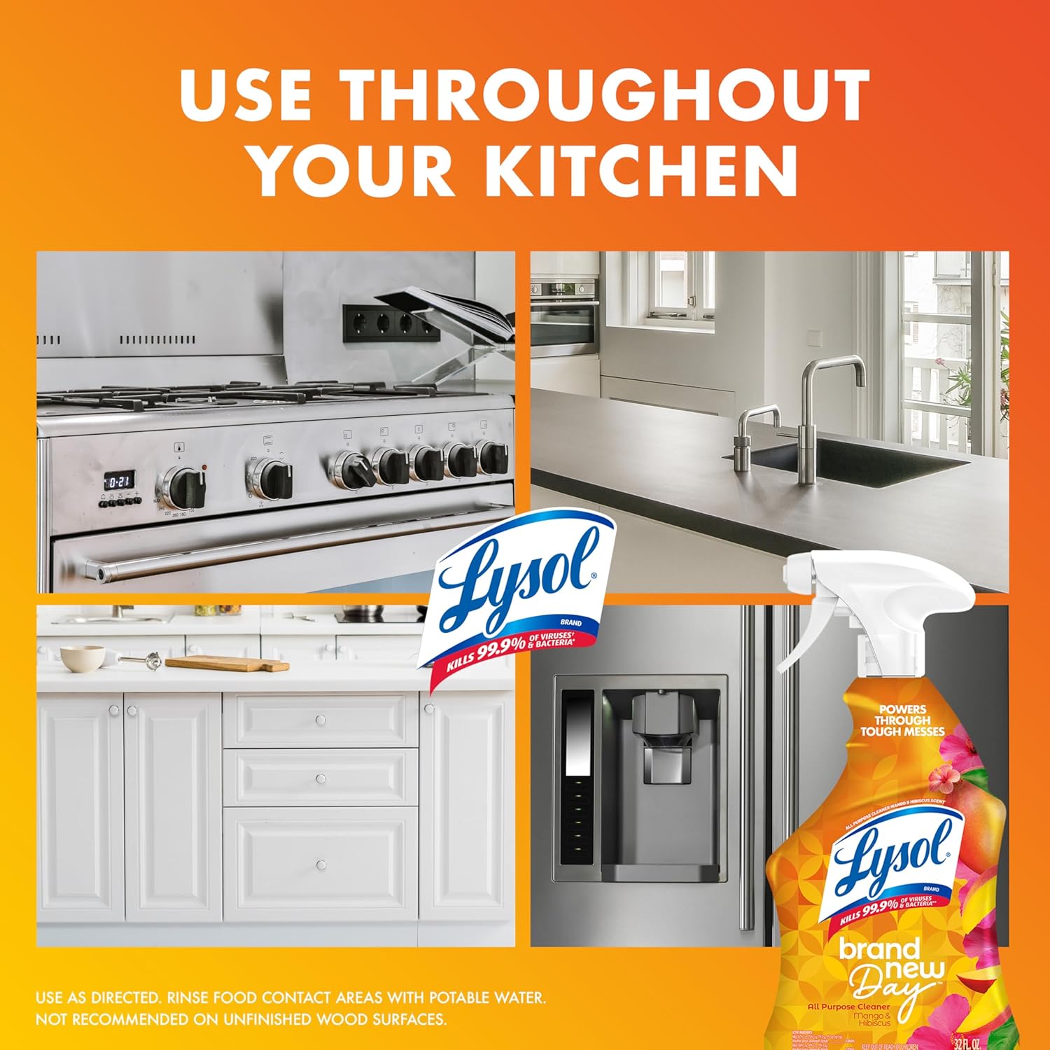 Lysol All Purpose Cleaner Spray, Multi-Purpose Disinfecting Spray, Kitchen & Bathroom Cleaner,