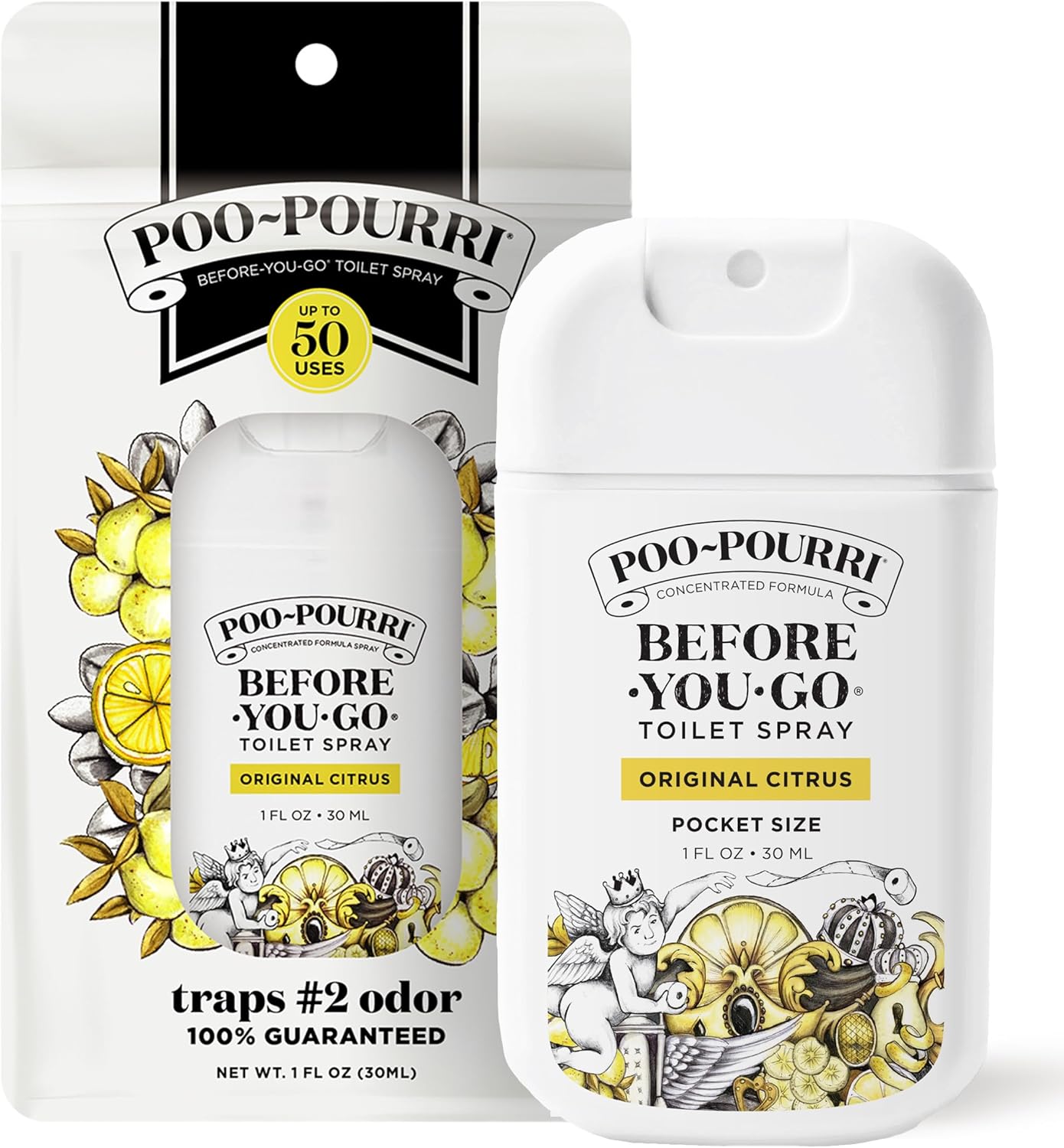 Poo-Pourri Before-You-Go Toilet Spray, Original Citrus, 2 Fl Oz - Lemon, Bergamot and Lemongrass