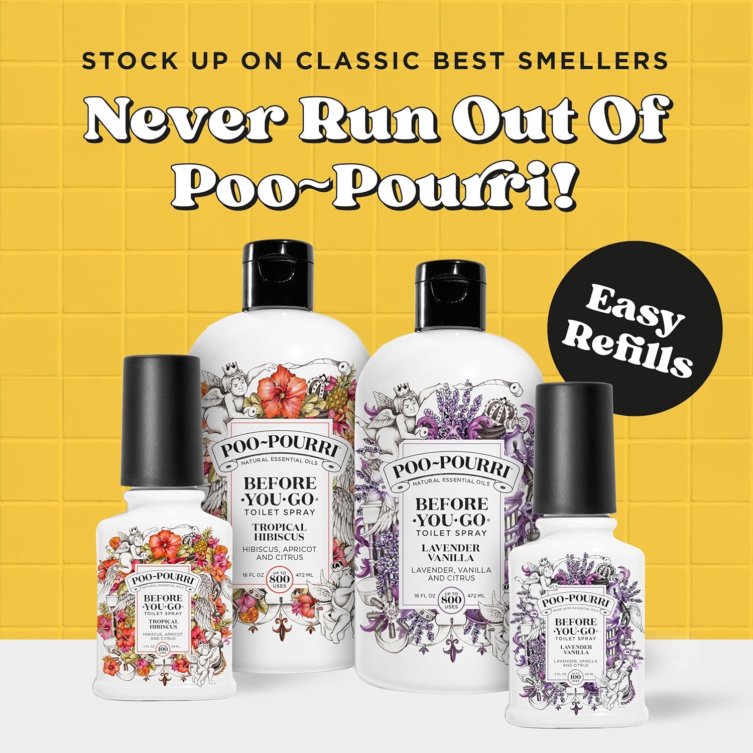 Poo-Pourri Before-You-Go Toilet Spray, Original Citrus, 2 Fl Oz - Lemon, Bergamot and Lemongrass