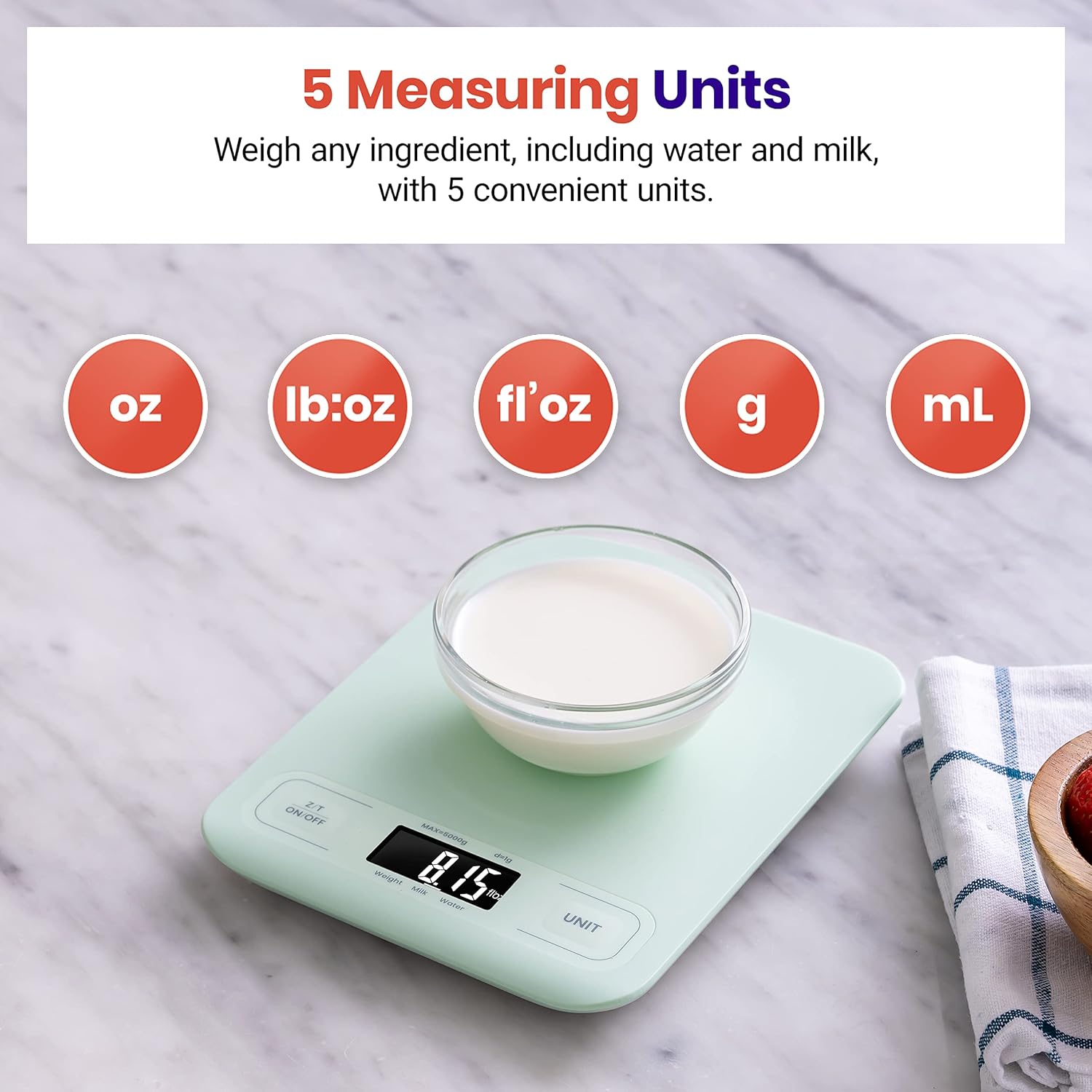 Etekcity Food Kitchen Scale, Digital Grams and Ounces for Weight Loss,