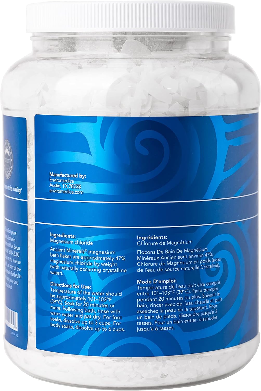 Ancient Minerals Magnesium Bath Flakes – Pure Zechstein Magnesium Chloride for Soaking and Whole-Body Replenishment,