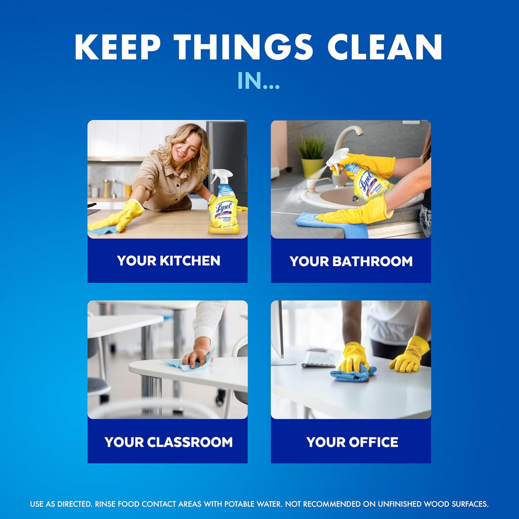 Lysol All Purpose Cleaner Spray, Multi-Purpose Disinfecting Spray, Kitchen & Bathroom Cleaner,