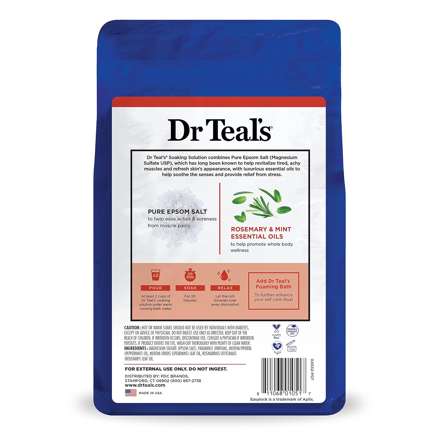 Dr Teal's Epsom Salt Magnesium Soak, Soothe & Sleep with Lavender,