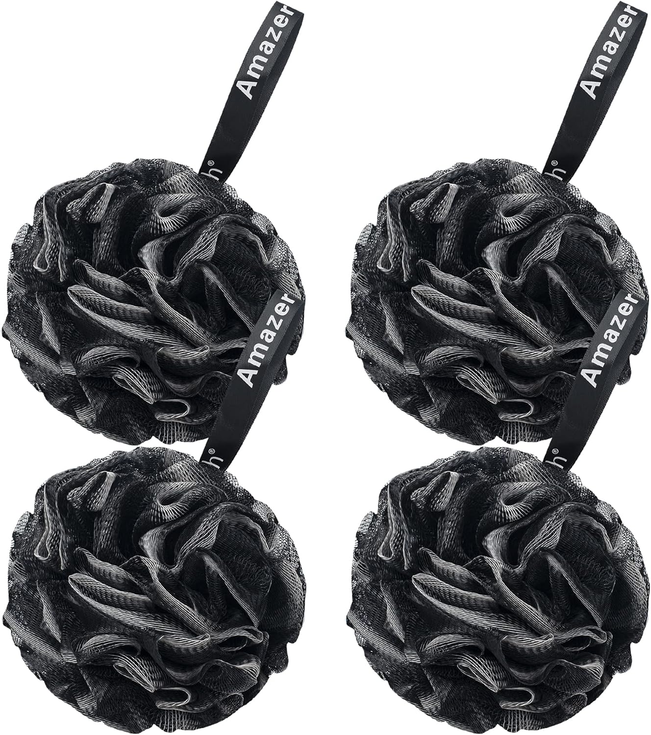 AmazerBath Loofah Sponge 75g/Piece, Exfoliating Bath Sponge Body Scrubber - Loofa Set of 4 Flower Color