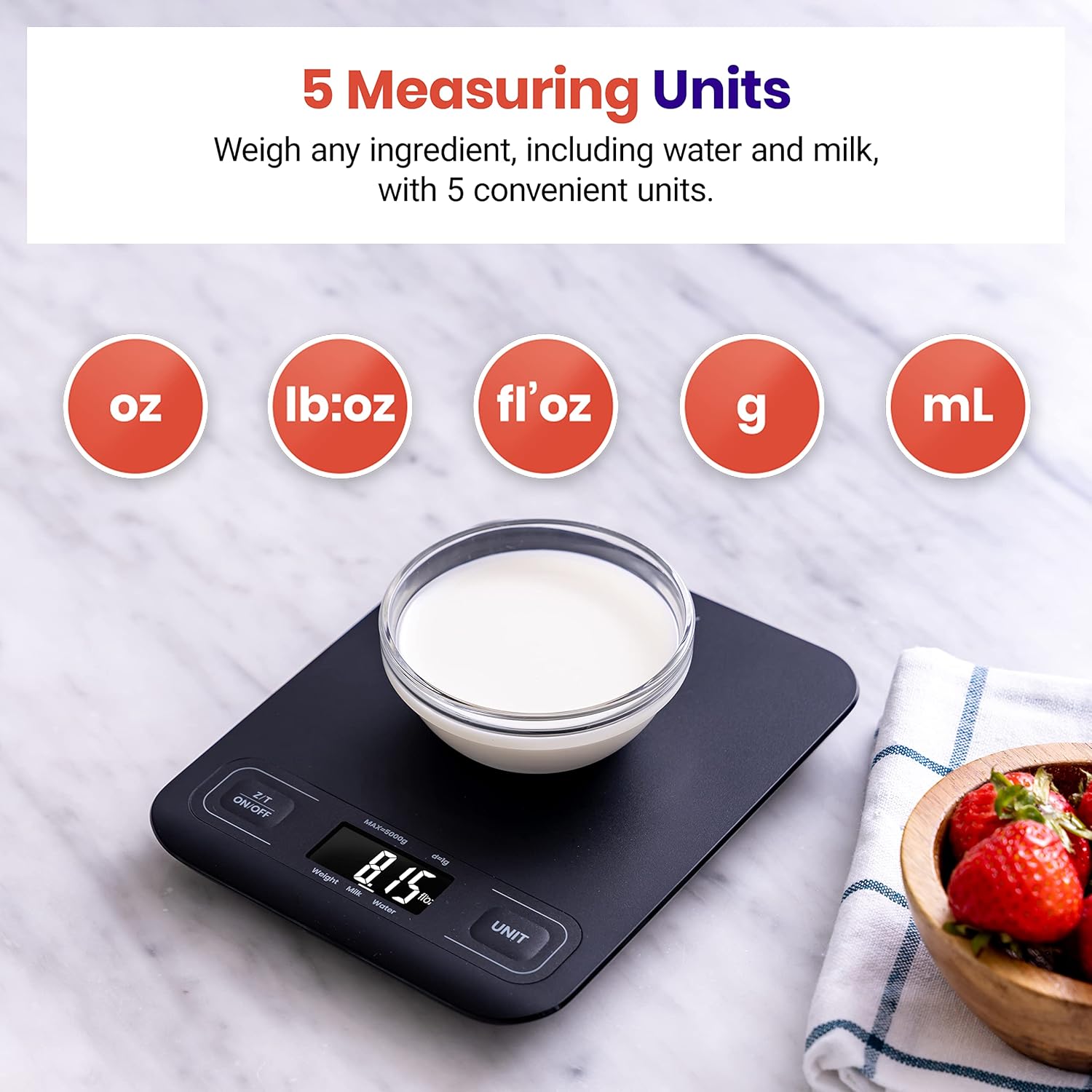 Etekcity Food Kitchen Scale, Digital Grams and Ounces for Weight Loss,
