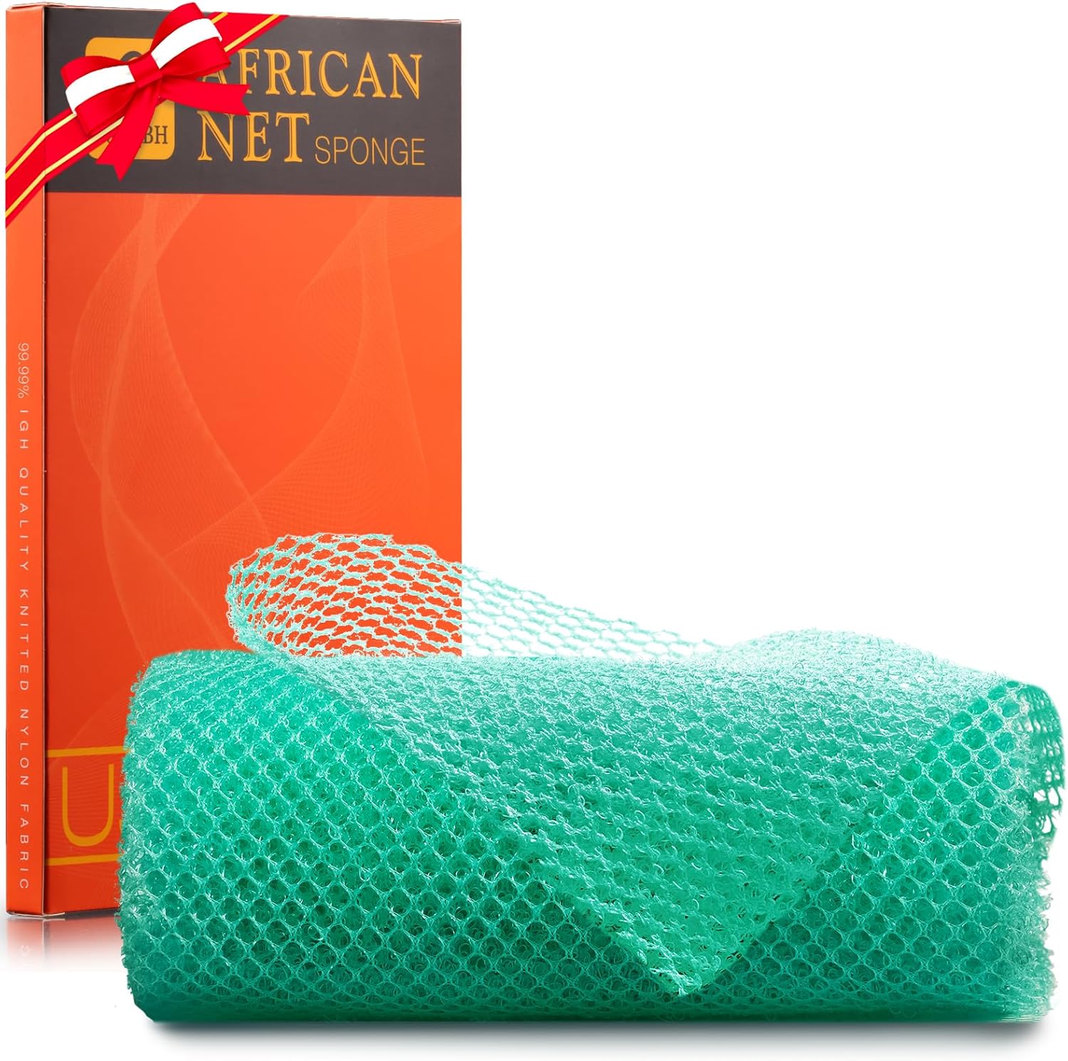 UJFQBH 3 Pieces African Bath Sponge African Net Long Net Bath Sponge Exfoliating Shower Body Scrubber Back Scrubber Skin Smoother