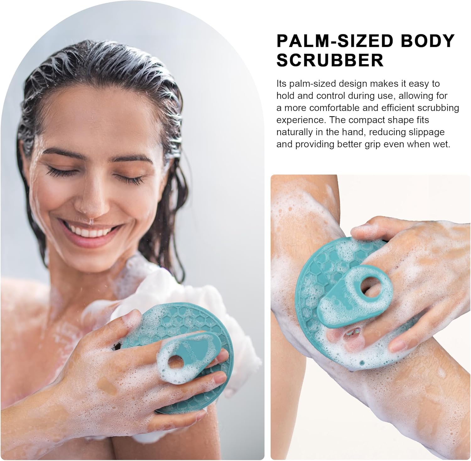 INNERNEED Food-Grade Soft Silicone Body Scrubber Shower Brush Handheld Cleansing Skin Brush,