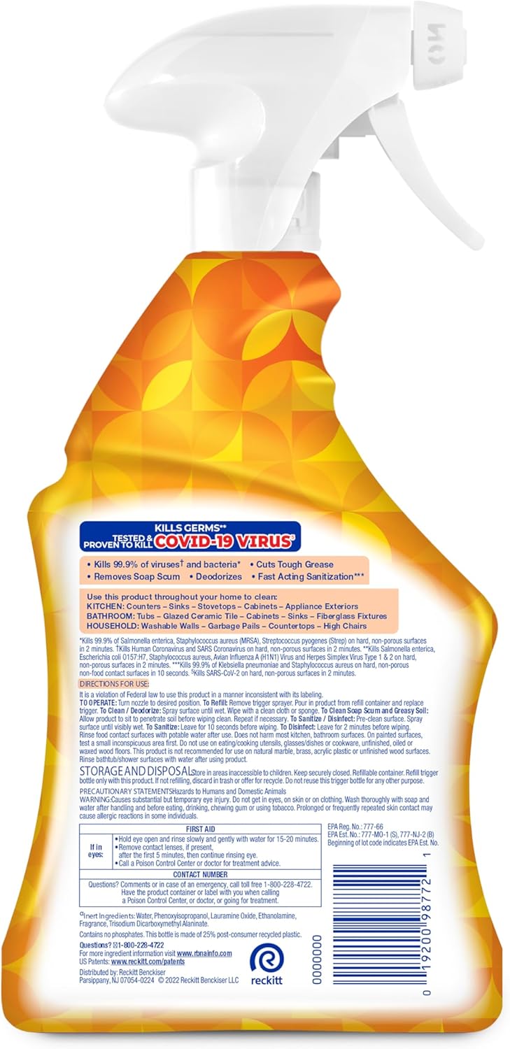 Lysol All Purpose Cleaner Spray, Multi-Purpose Disinfecting Spray, Kitchen & Bathroom Cleaner,