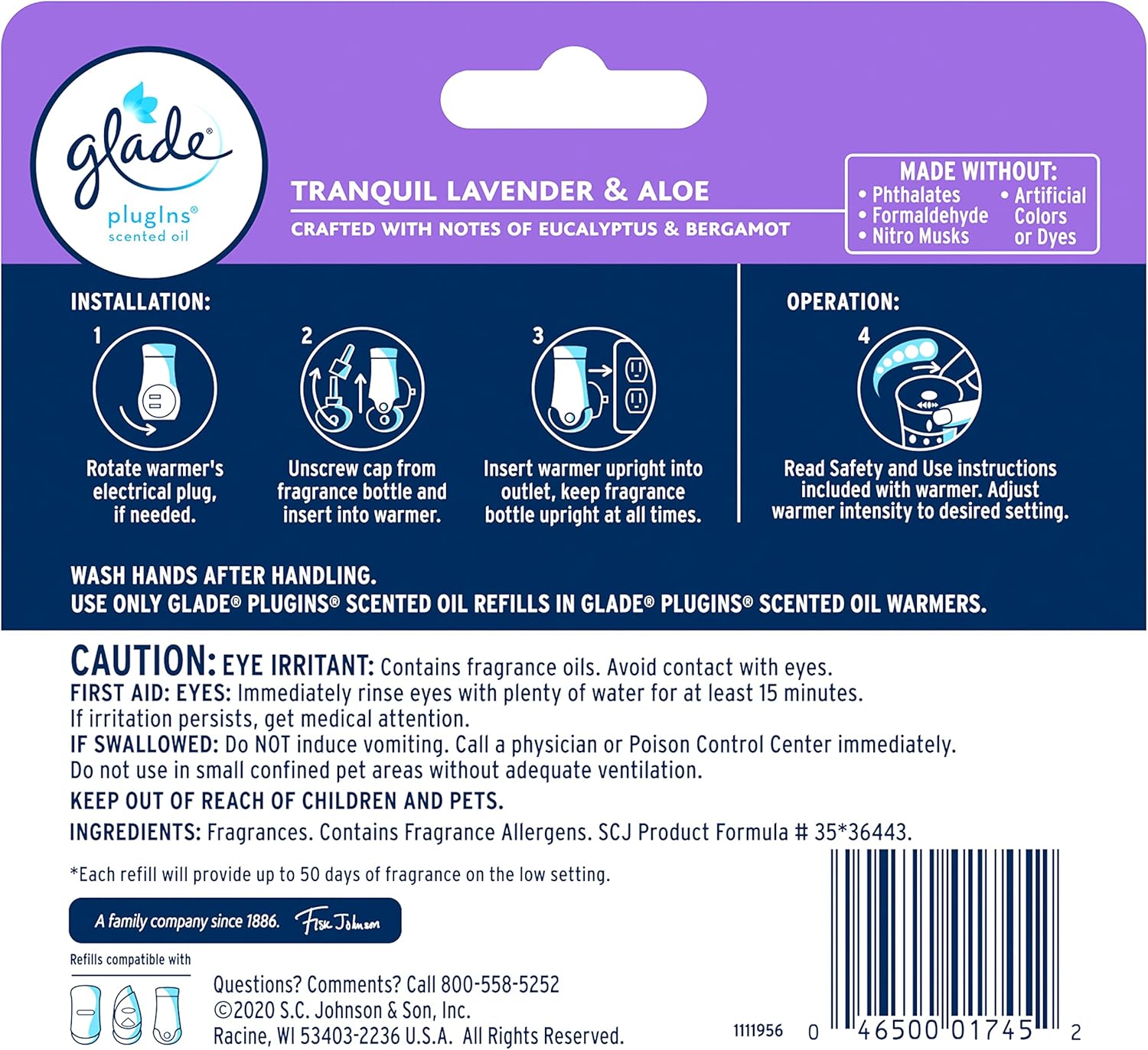 Glade PlugIns Refills Air Freshener, Scented and Essential Oils for Home and Bathroom,