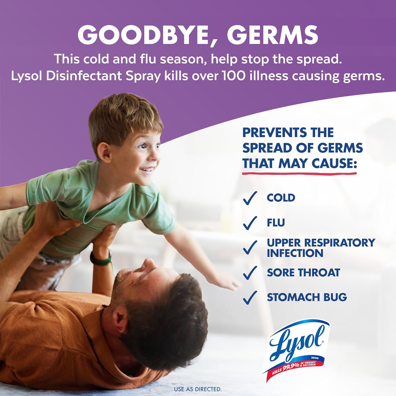 Lysol Disinfectant Spray, Household Essential Cleaning Supplies, Multi-Purpose Room Spray, A