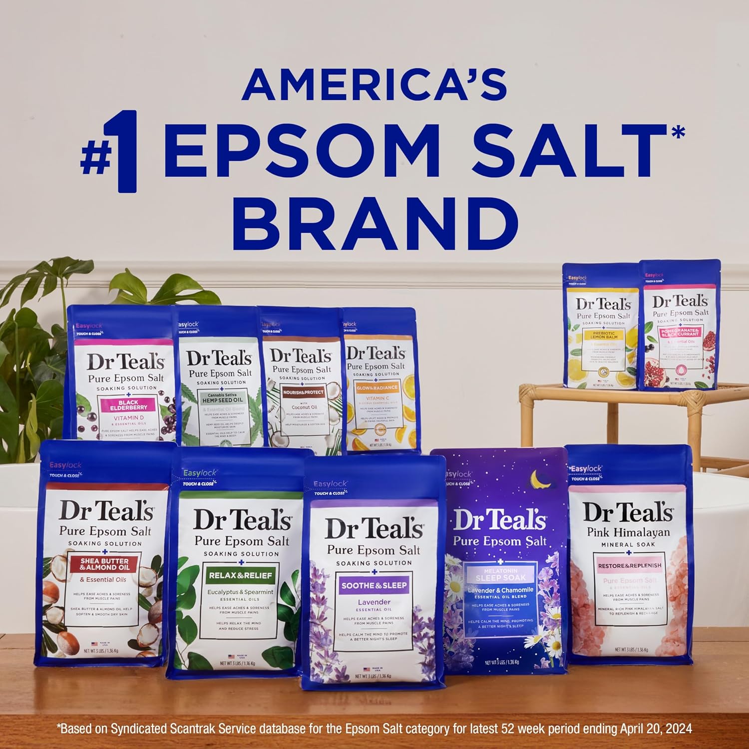 Dr Teal's Epsom Salt Magnesium Soak, Fragrance Free,