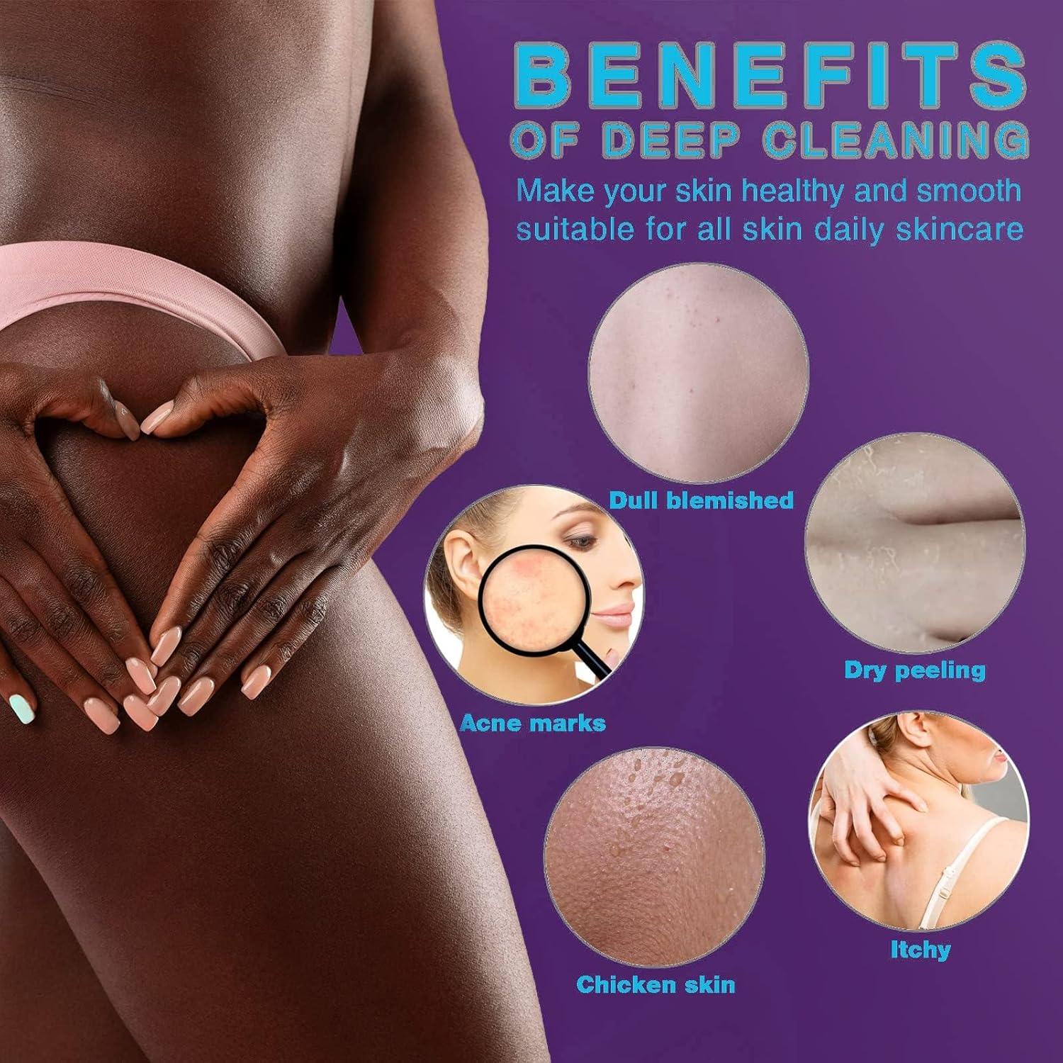 UJFQBH 3 Pieces African Bath Sponge African Net Long Net Bath Sponge Exfoliating Shower Body Scrubber Back Scrubber Skin Smoother