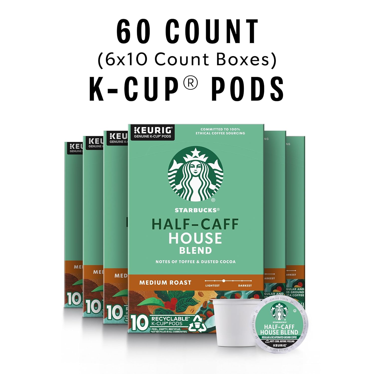 Starbucks K-Cup Coffee Pods, Medium Roast Coffee, Pike Place Roast for Keurig Brewers,
