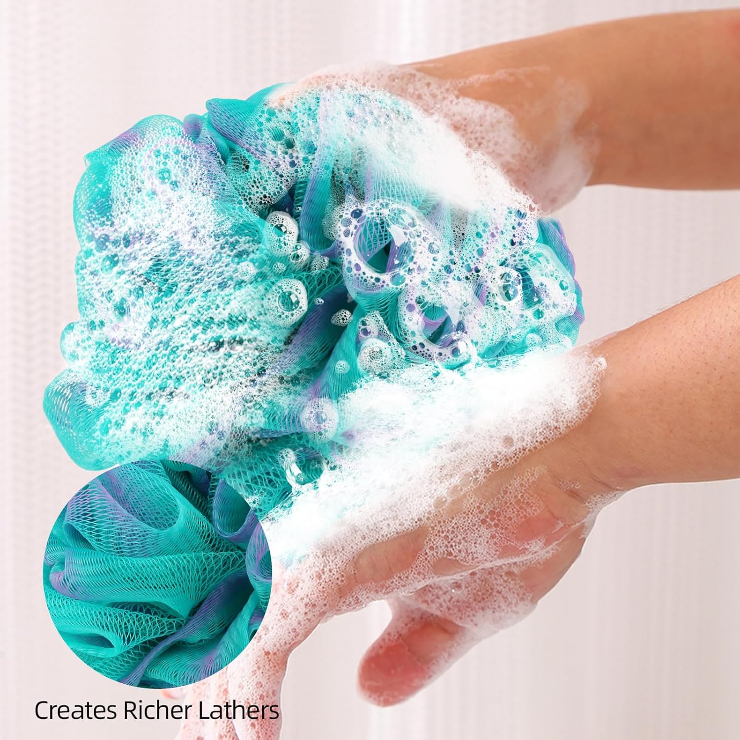 Fu Store Loofah Sponge Shower Loofahs 50g Bath Sponges Mesh Balls 4 Colors for Body Scrubber Exfoliator Wash Back Scrubber Bathroom Men Women