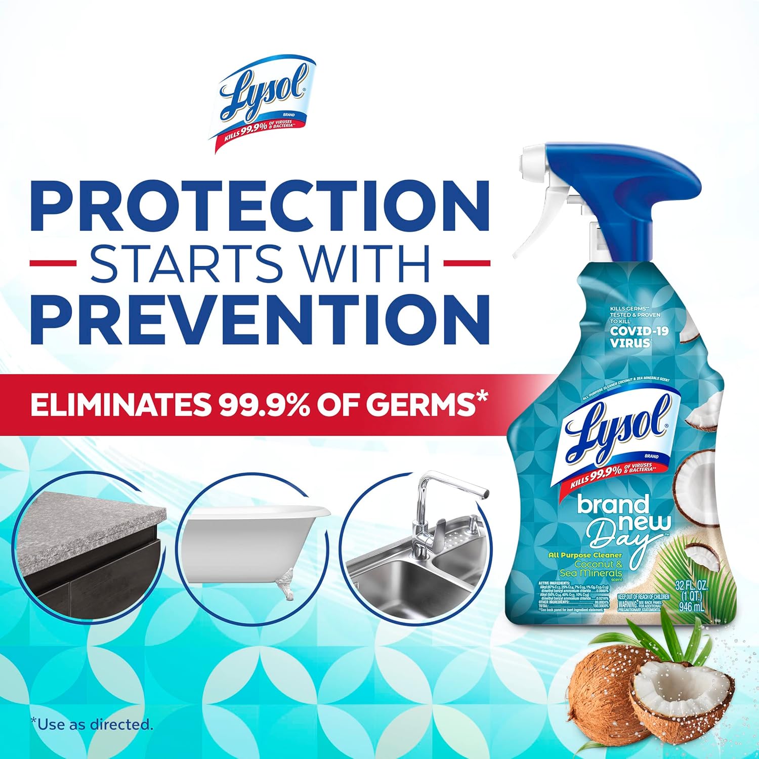 Lysol All Purpose Cleaner Spray, Multi-Purpose Disinfecting Spray, Kitchen & Bathroom Cleaner,