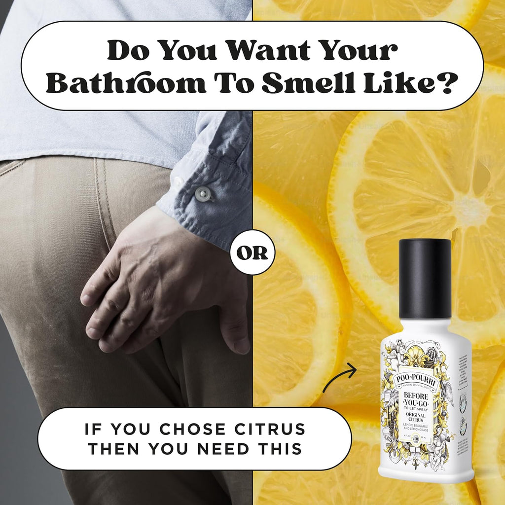 Poo-Pourri Before-You-Go Toilet Spray, Original Citrus, 2 Fl Oz - Lemon, Bergamot and Lemongrass