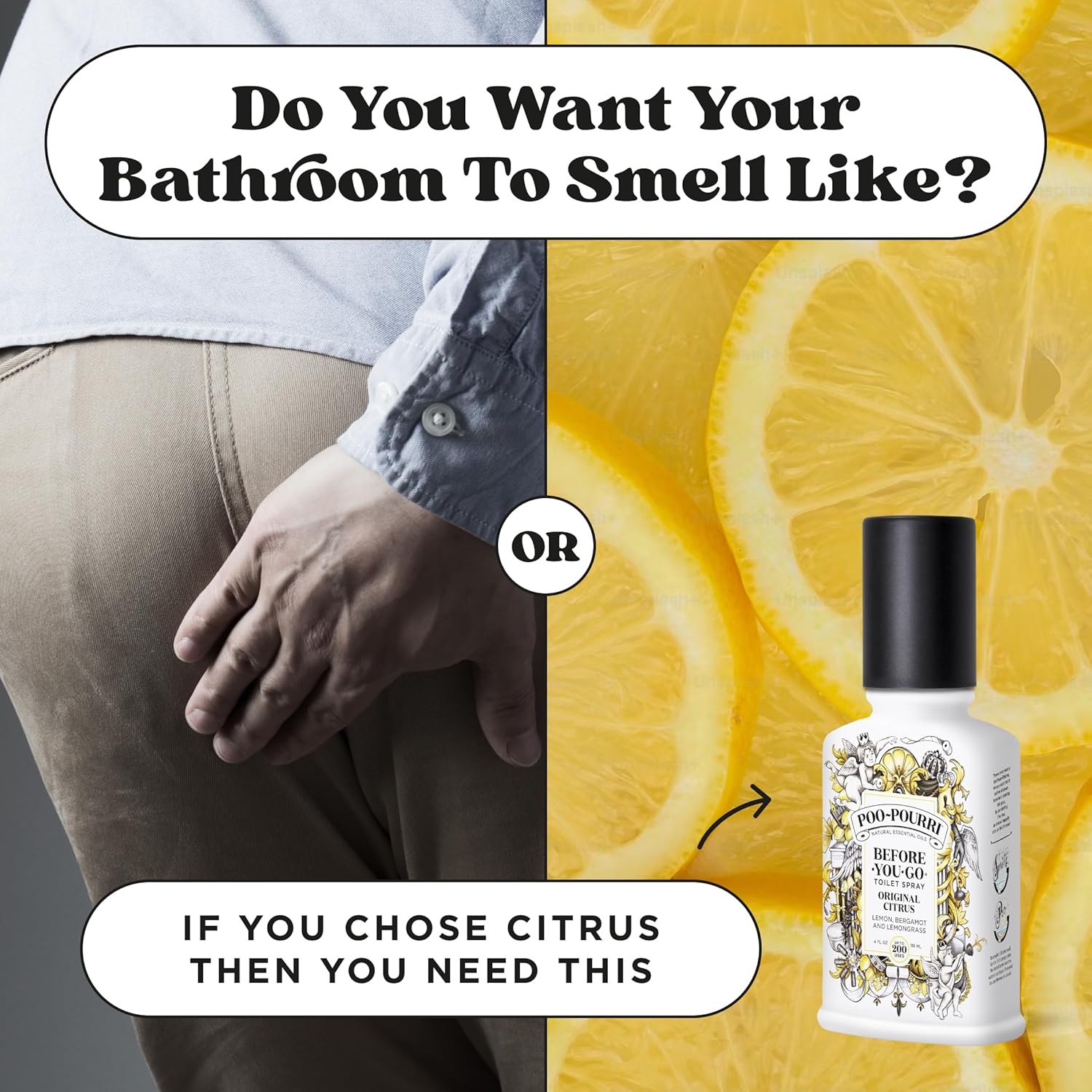Poo-Pourri Before-You-Go Toilet Spray, Original Citrus, 2 Fl Oz - Lemon, Bergamot and Lemongrass