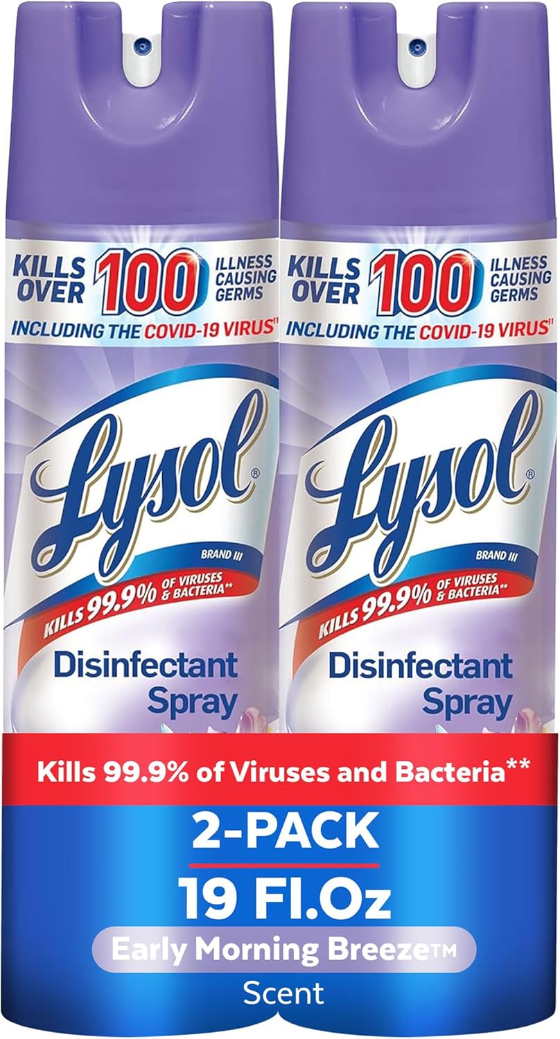 Lysol Disinfectant Spray, Household Essential Cleaning Supplies, Multi-Purpose Room Spray, A