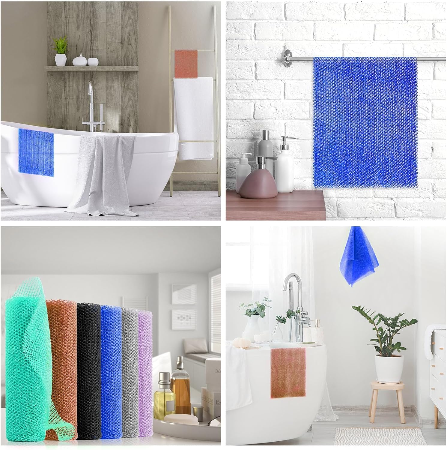 UJFQBH 3 Pieces African Bath Sponge African Net Long Net Bath Sponge Exfoliating Shower Body Scrubber Back Scrubber Skin Smoother