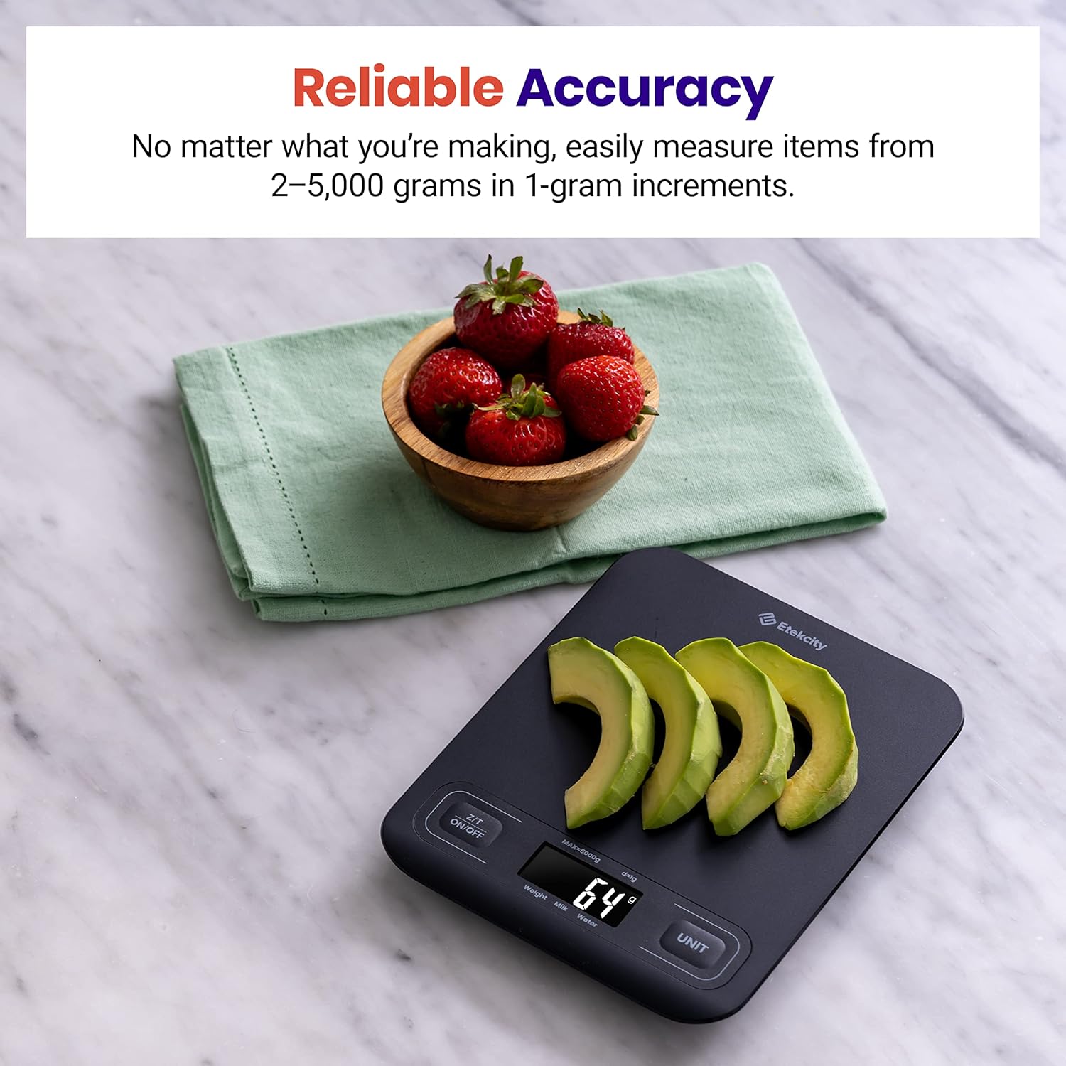 Etekcity Food Kitchen Scale, Digital Grams and Ounces for Weight Loss,