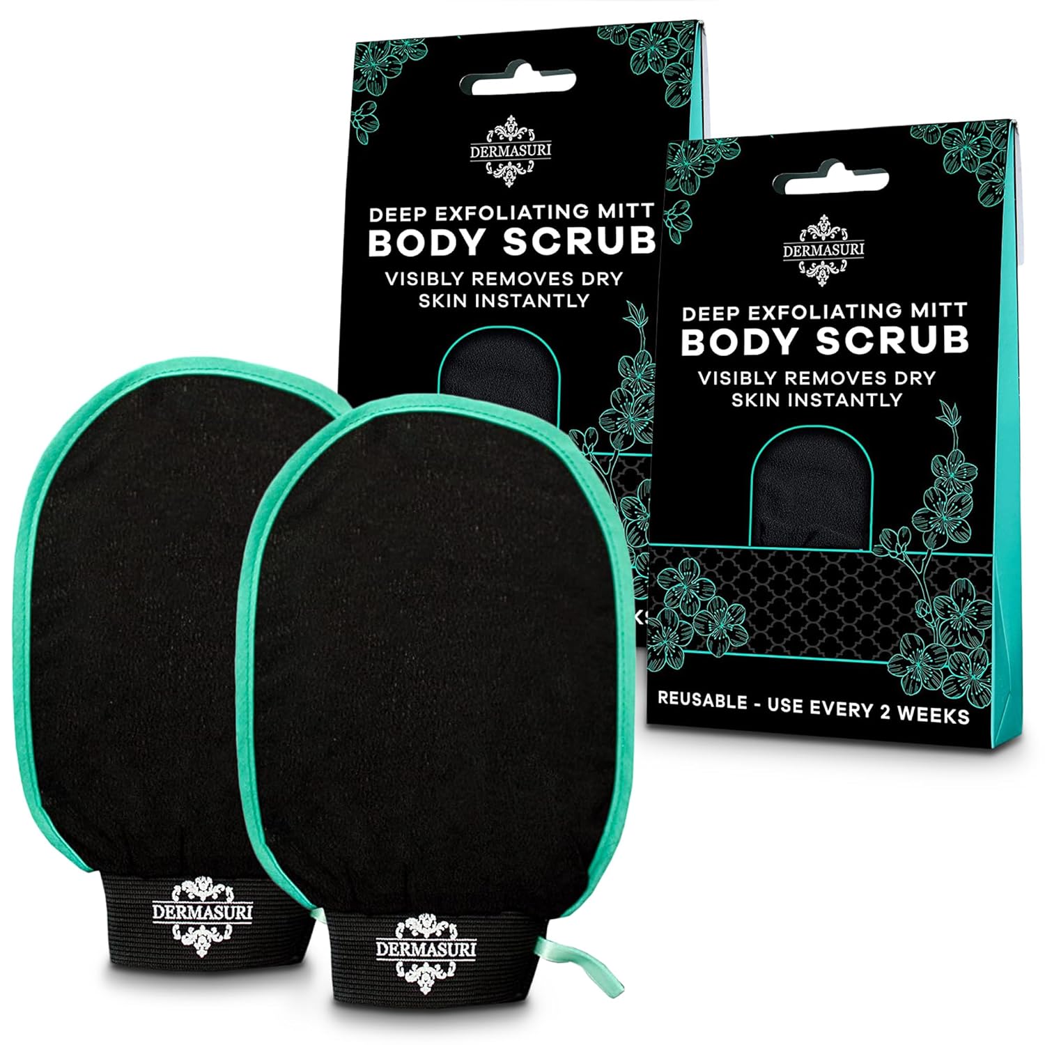 Dermasuri Deep Exfoliating Glove - Polishing Mitt Body Scrubber - Korean Skin Cleaner Exfoliator & Dead Skin Buffing Treatment -