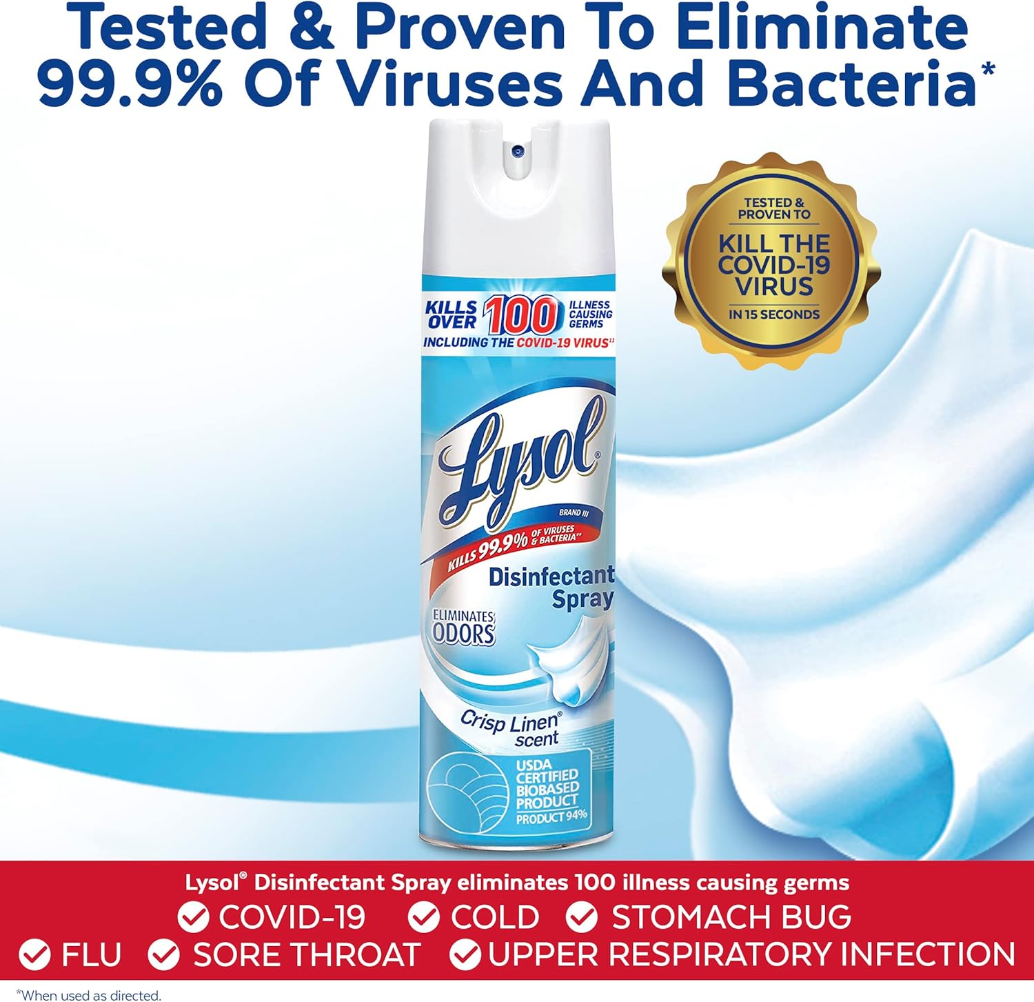 Lysol Disinfectant Spray, Household Essential Cleaning Supplies, Multi-Purpose Room Spray, A