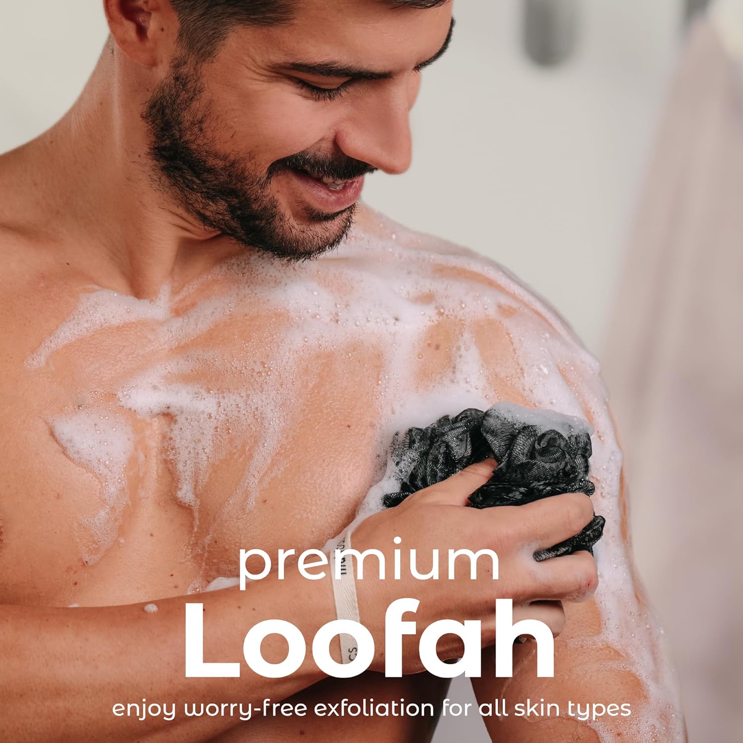 MainBasics Bath Shower Loofah Sponge Pouf Body Scrubber Exfoliator Body Wash Sponge