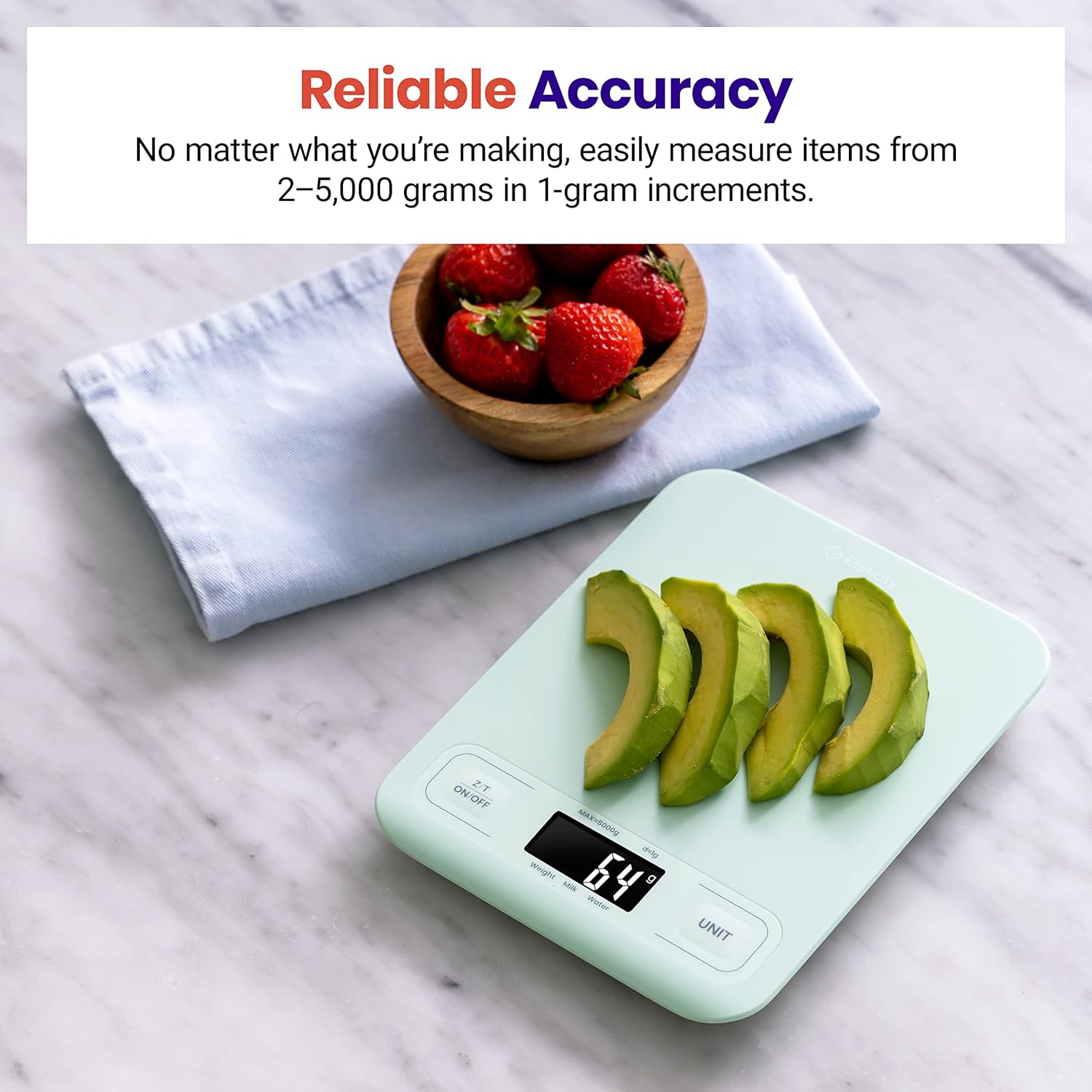 Etekcity Food Kitchen Scale, Digital Grams and Ounces for Weight Loss,