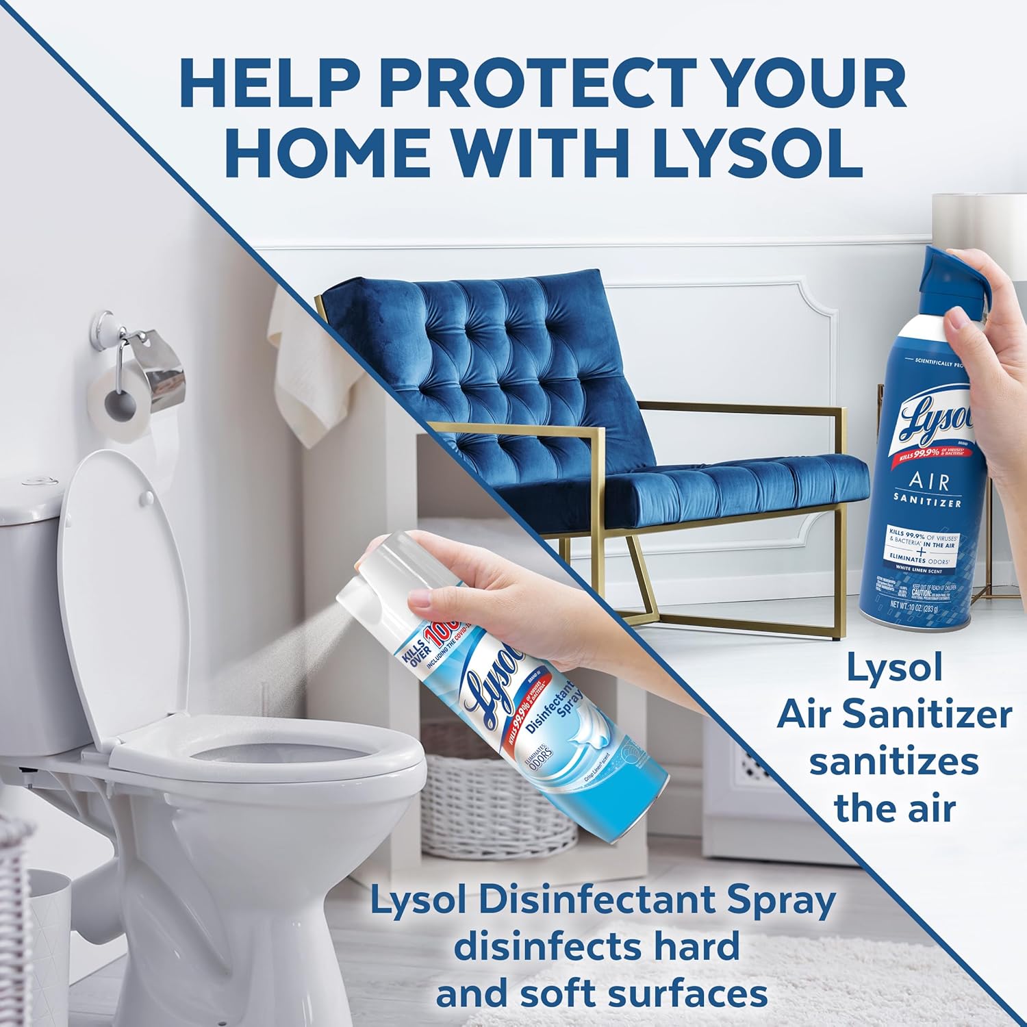 Lysol Disinfectant Spray, Household Essential Cleaning Supplies, Multi-Purpose Room Spray, A