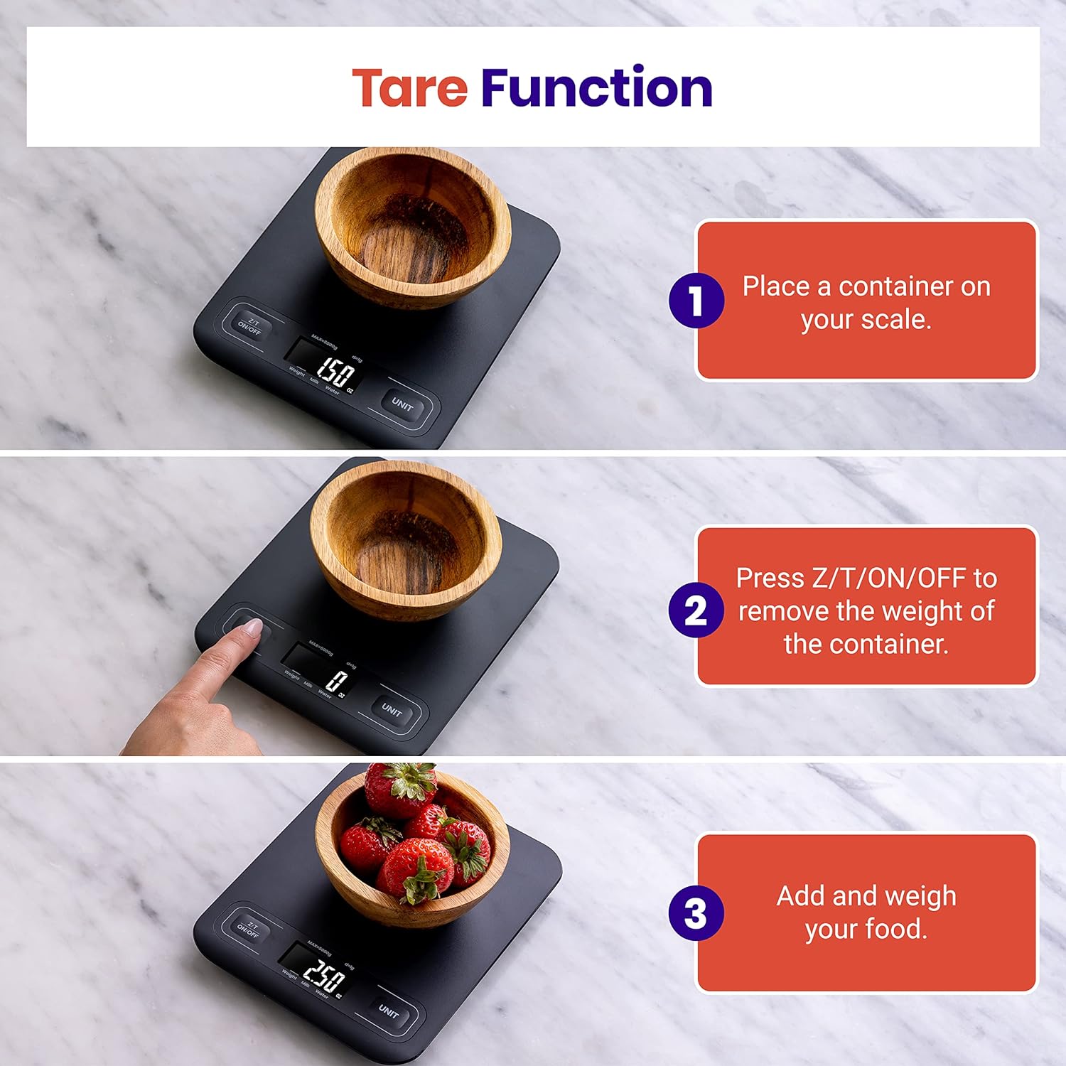Etekcity Food Kitchen Scale, Digital Grams and Ounces for Weight Loss,