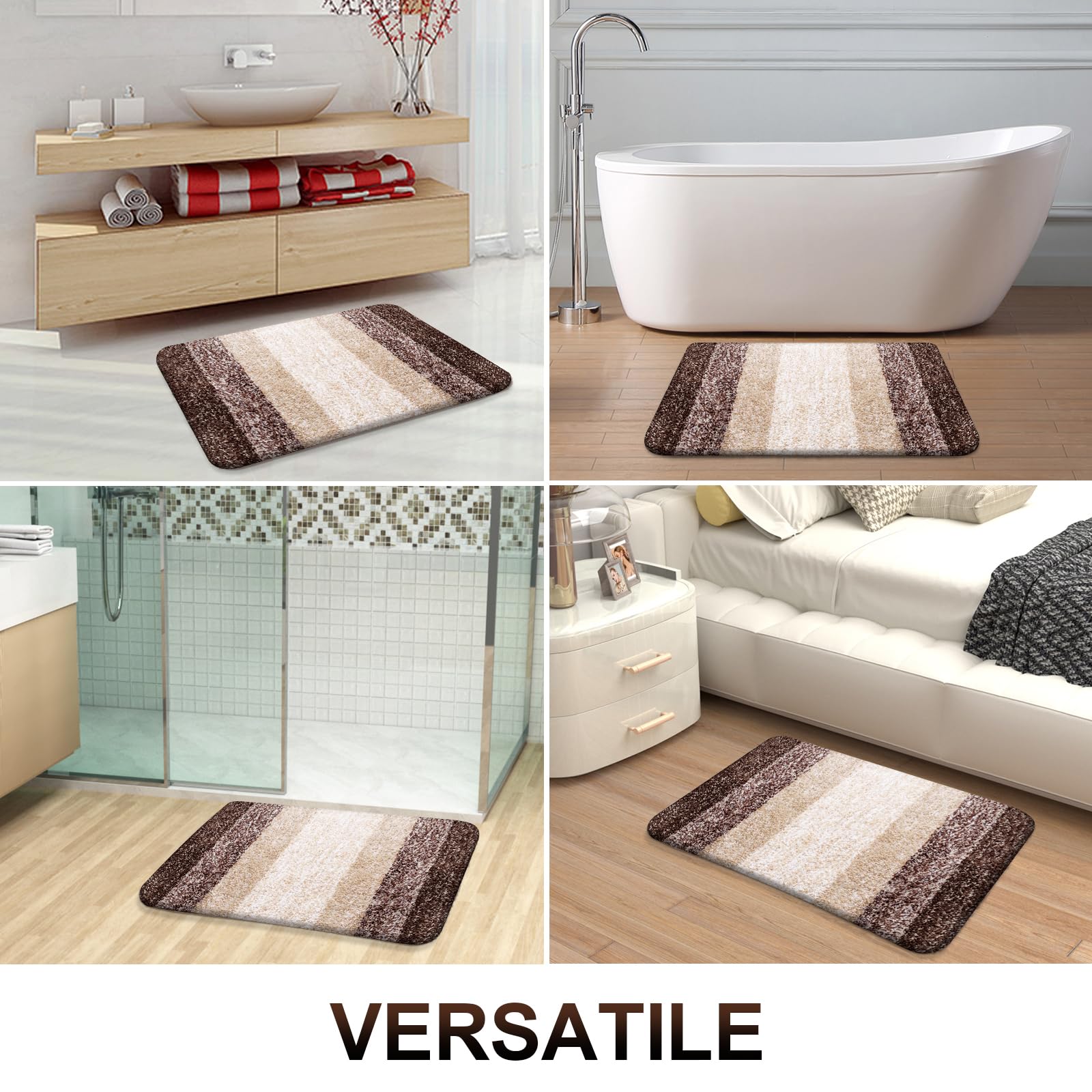 OLANLY Bathroom Rugs Mat 30x20, Extra Soft Absorbent Microfiber Bath Rugs, Rubber Backing, Quick Dry, Machine Washable Bath Mats for Bathroom Floor, Tub and Shower, Home Decor Accessories, Grey