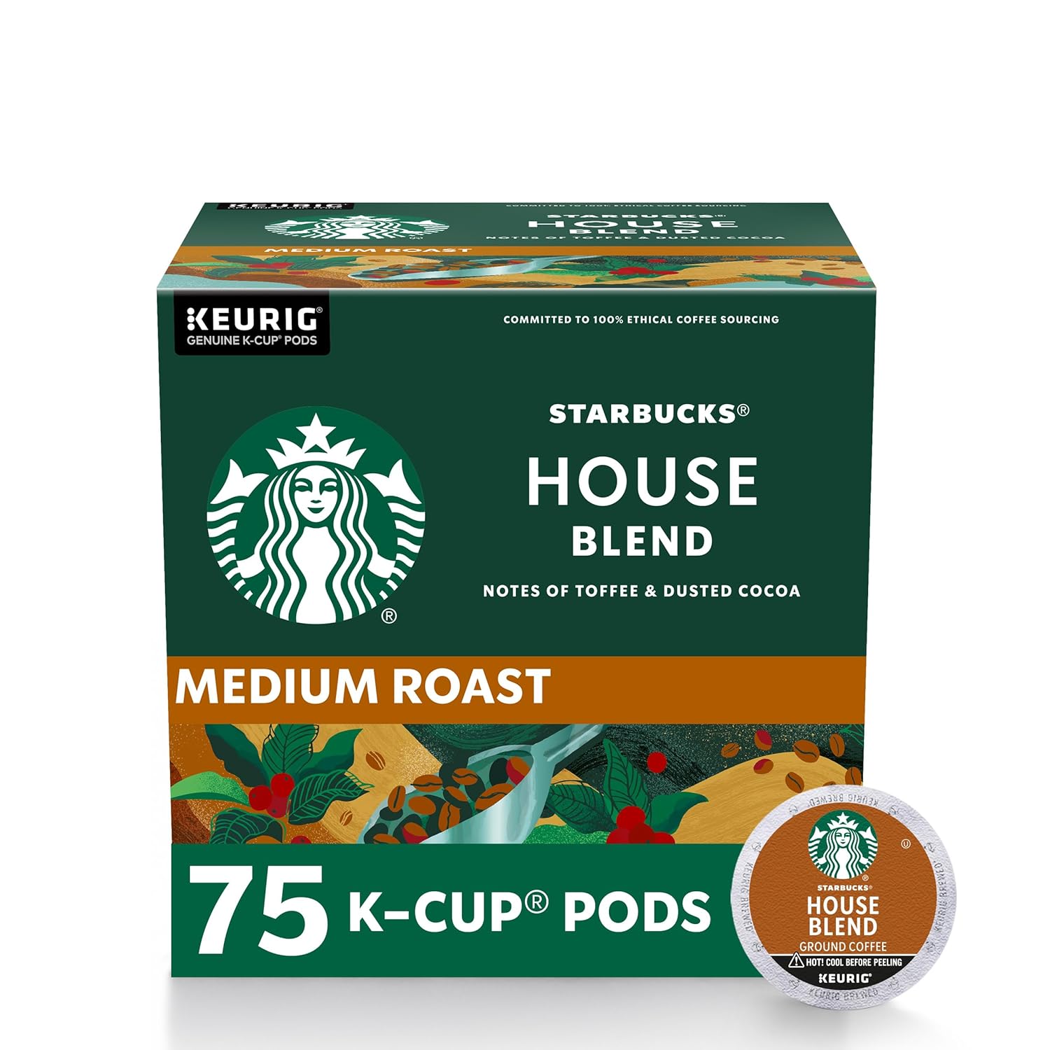 Starbucks K-Cup Coffee Pods, Medium Roast Coffee, Pike Place Roast for Keurig Brewers,