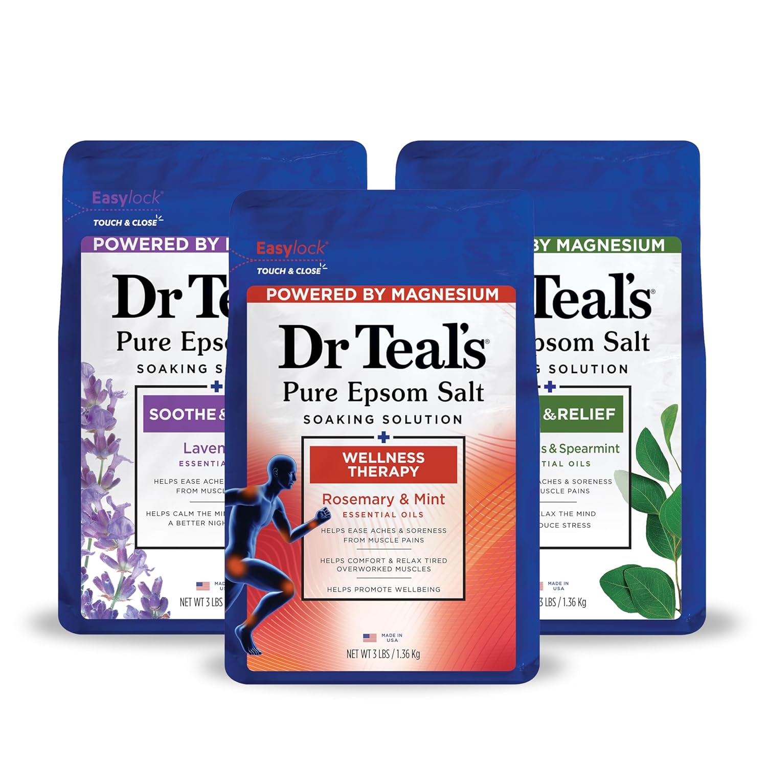 Dr Teal's Epsom Salt Magnesium Soak, Soothe & Sleep with Lavender,