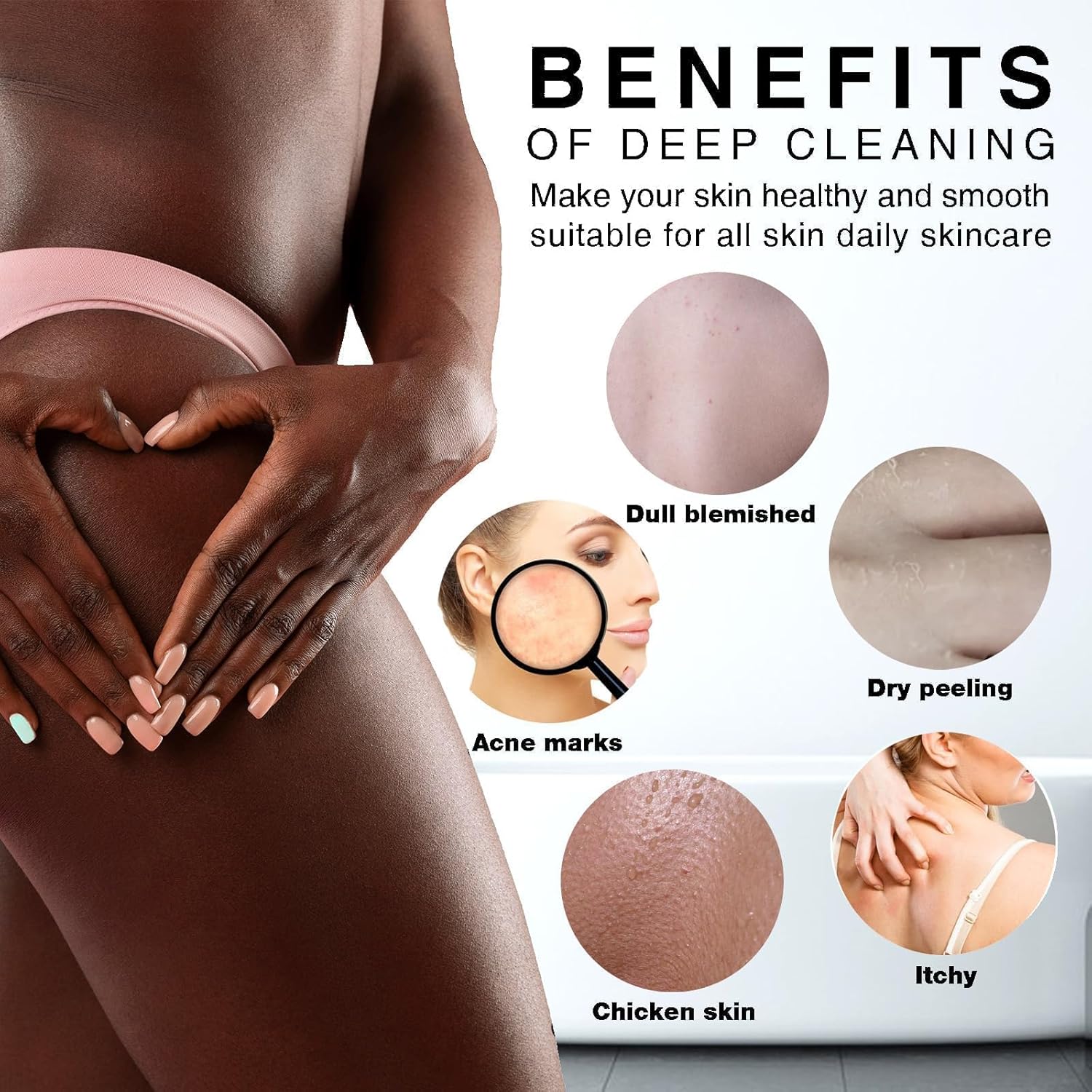 UJFQBH 3 Pieces African Bath Sponge African Net Long Net Bath Sponge Exfoliating Shower Body Scrubber Back Scrubber Skin Smoother