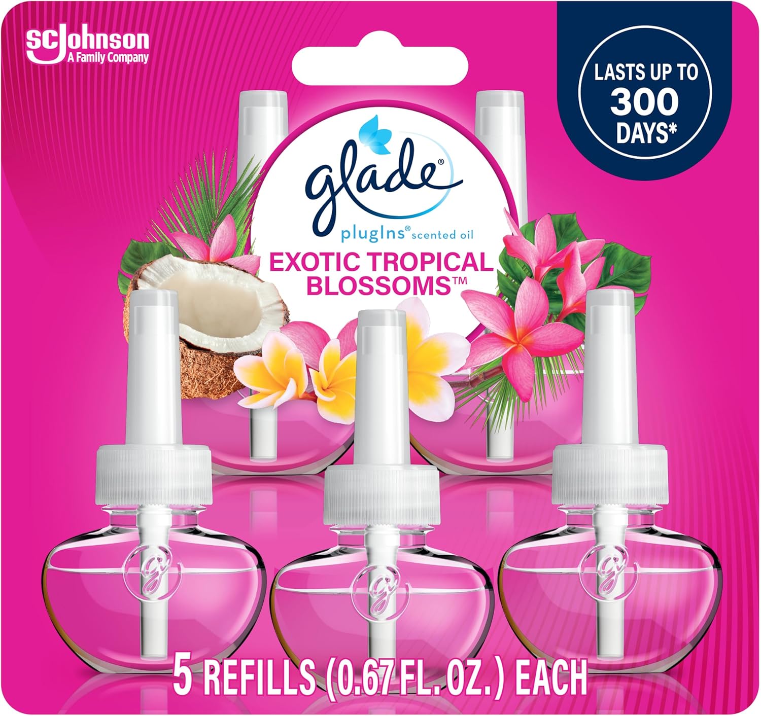Glade PlugIns Refills Air Freshener, Scented and Essential Oils for Home and Bathroom,