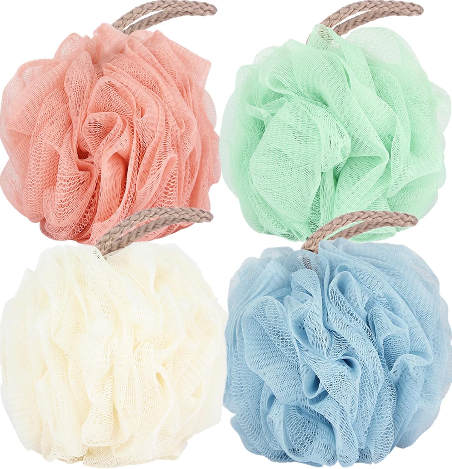 Fu Store Loofah Sponge Shower Loofahs 50g Bath Sponges Mesh Balls 4 Colors for Body Scrubber Exfoliator Wash Back Scrubber Bathroom Men Women