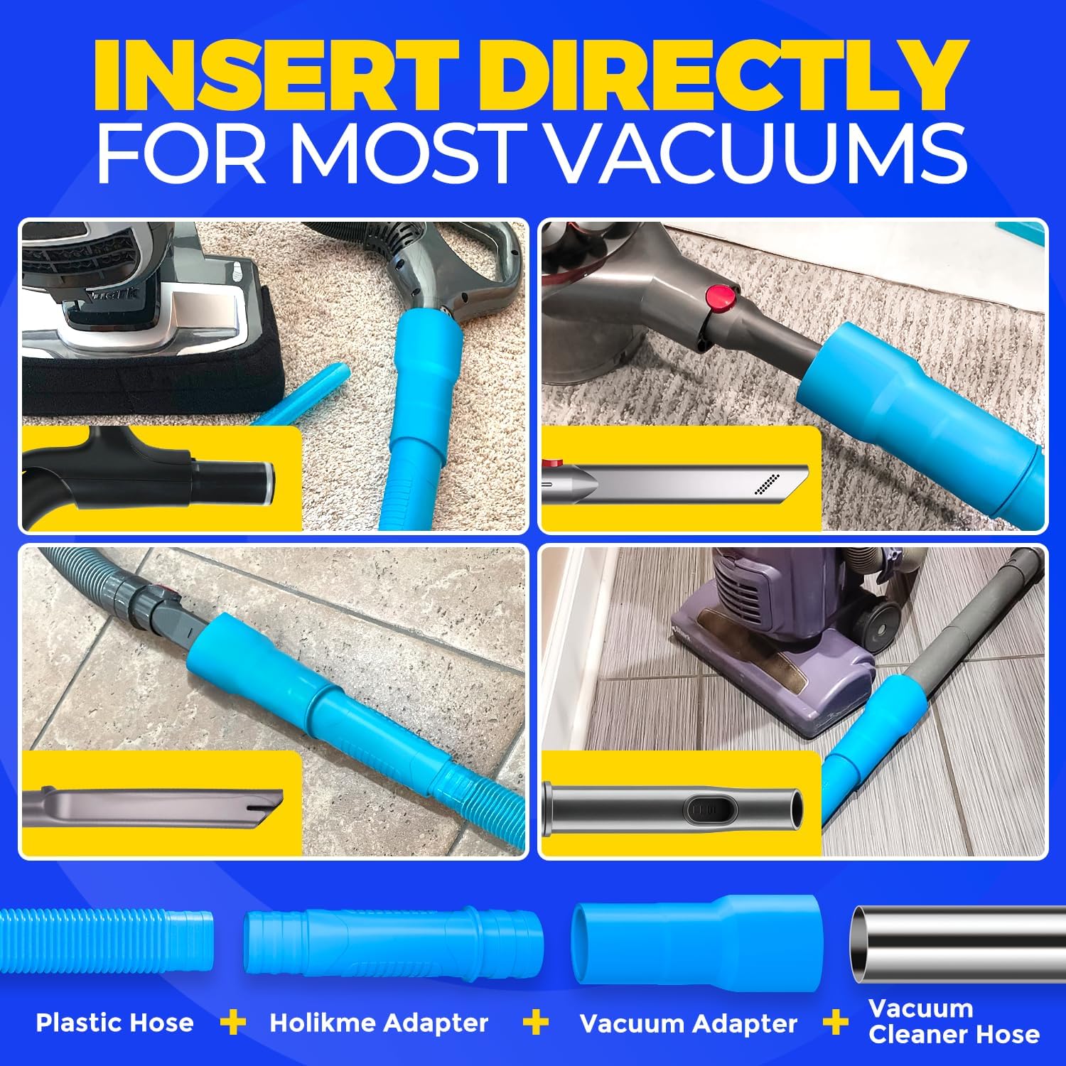 Holikme 2 Pieces Dryer Vent Cleaner Kit, Dryer Lint Vacuum Attachment and Flexible Dryer Lint Brush