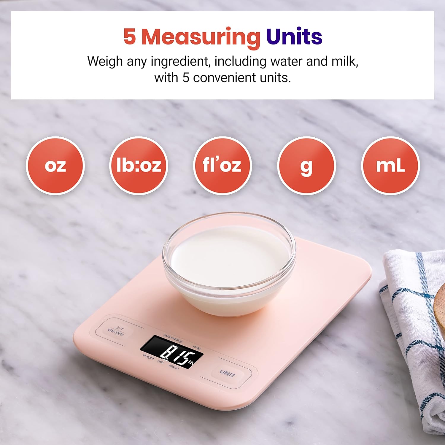 Etekcity Food Kitchen Scale, Digital Grams and Ounces for Weight Loss,