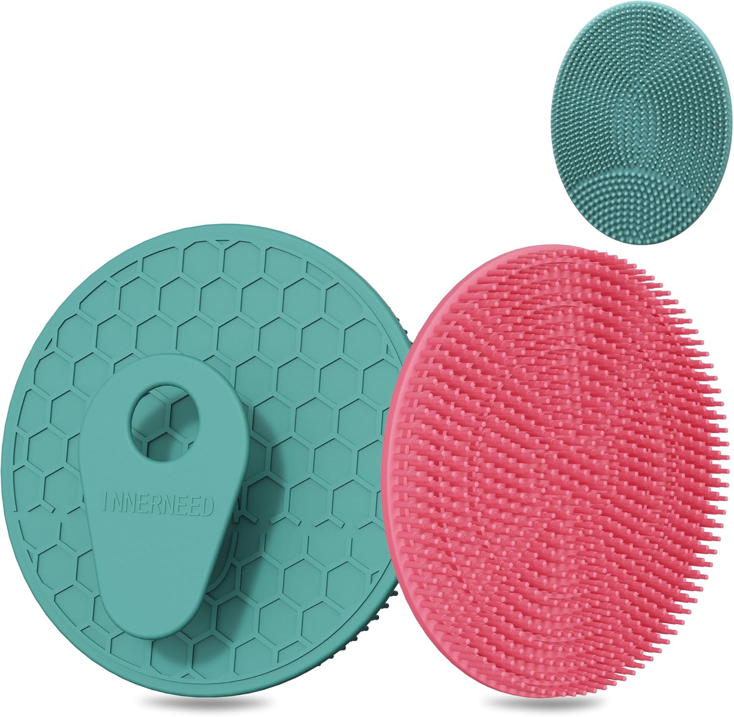 INNERNEED Food-Grade Soft Silicone Body Scrubber Shower Brush Handheld Cleansing Skin Brush,