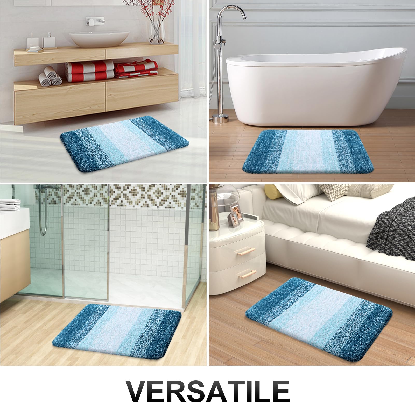 OLANLY Bathroom Rugs Mat 30x20, Extra Soft Absorbent Microfiber Bath Rugs, Rubber Backing, Quick Dry, Machine Washable Bath Mats for Bathroom Floor, Tub and Shower, Home Decor Accessories, Grey