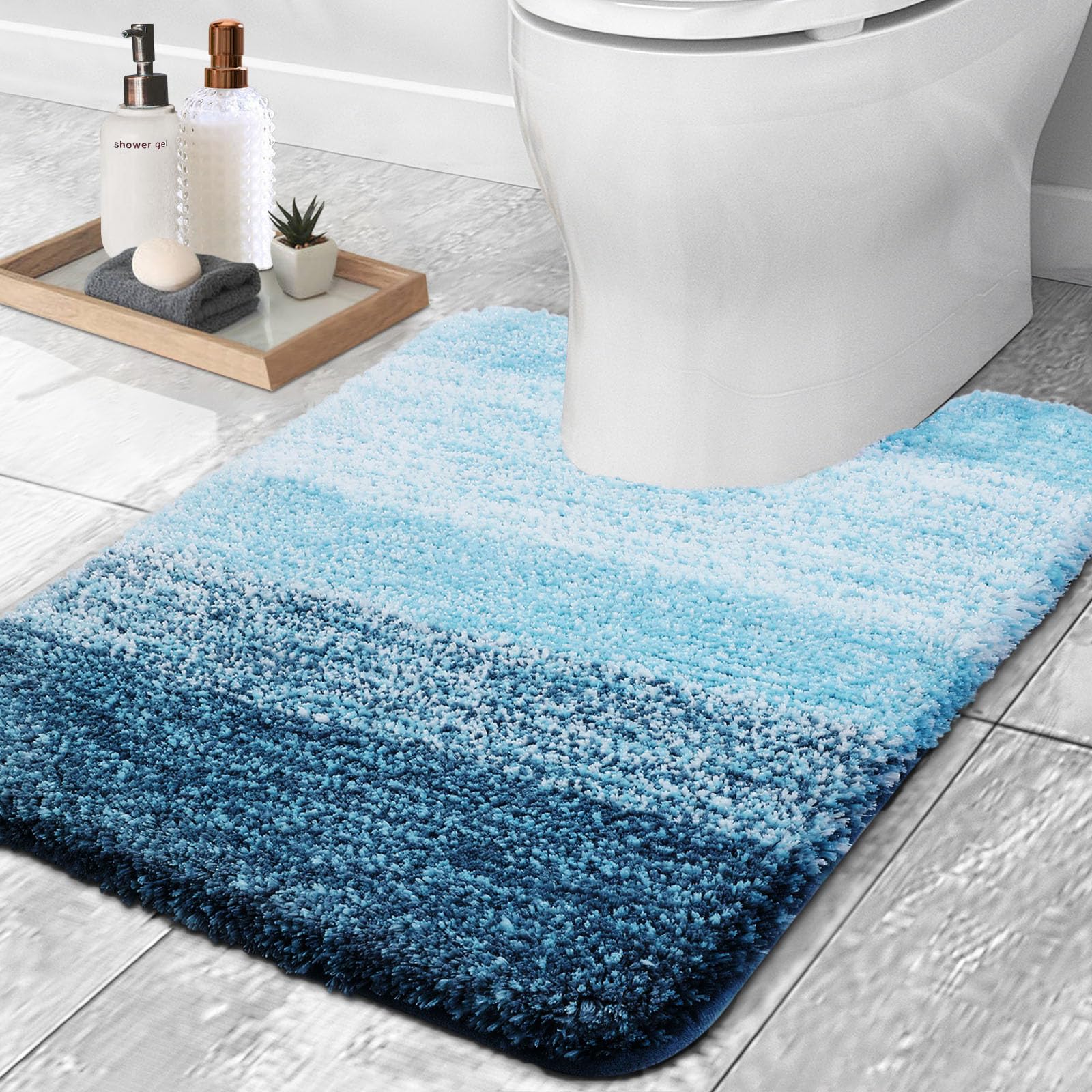 OLANLY Bathroom Rugs Mat 30x20, Extra Soft Absorbent Microfiber Bath Rugs, Rubber Backing, Quick Dry, Machine Washable Bath Mats for Bathroom Floor, Tub and Shower, Home Decor Accessories, Grey